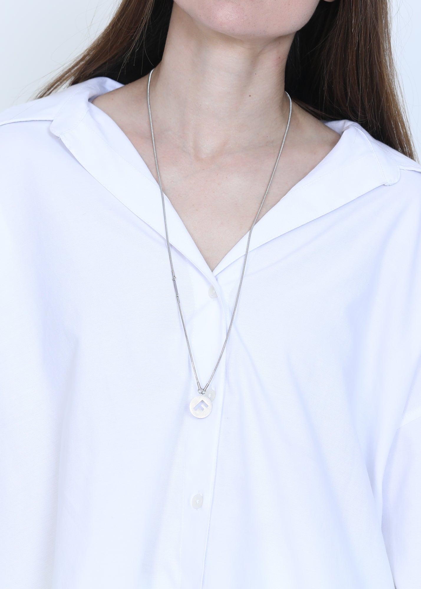 Long Adjustable Snake Chain Necklace in steel