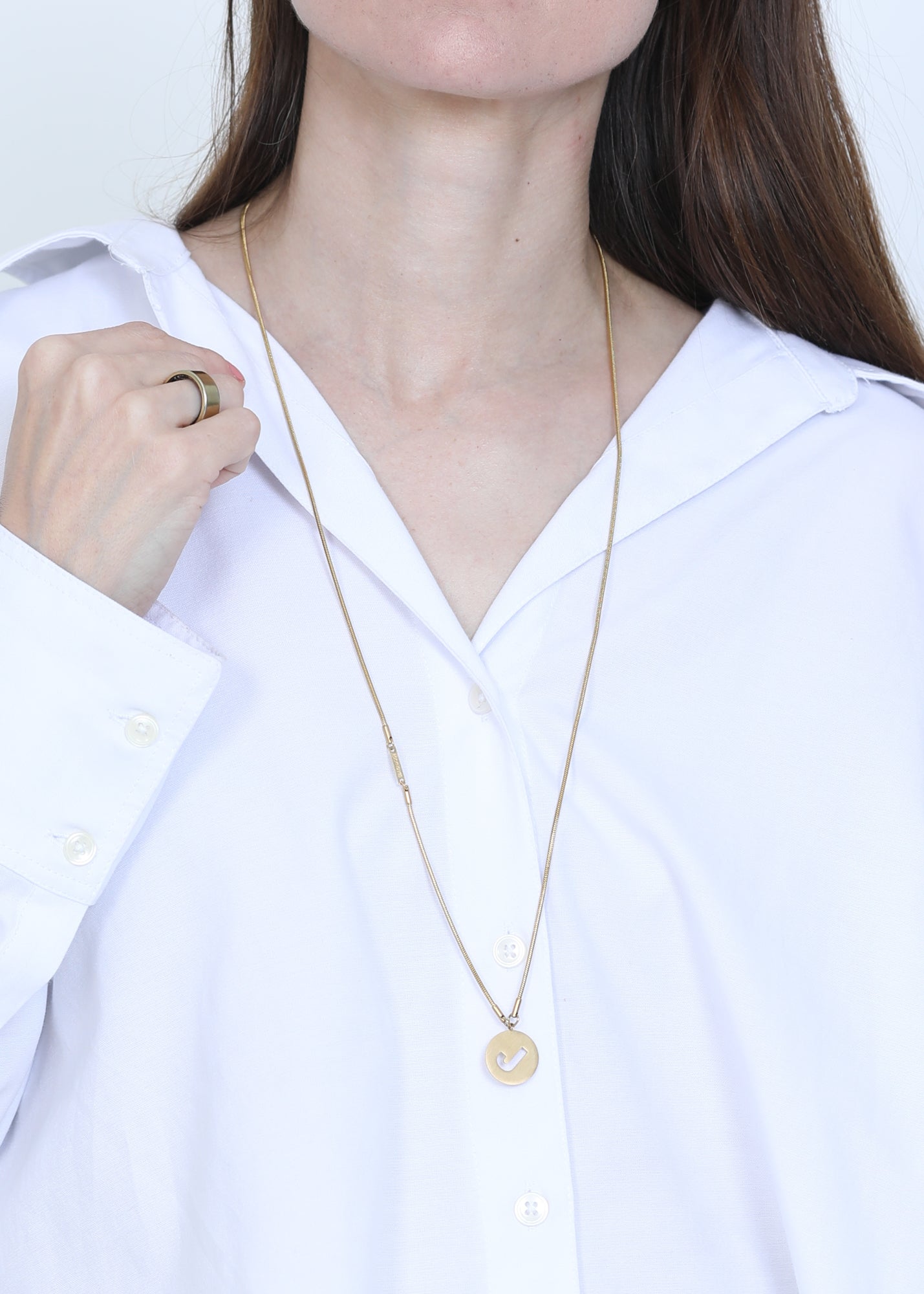 Long Adjustable Snake Chain Necklace in gold