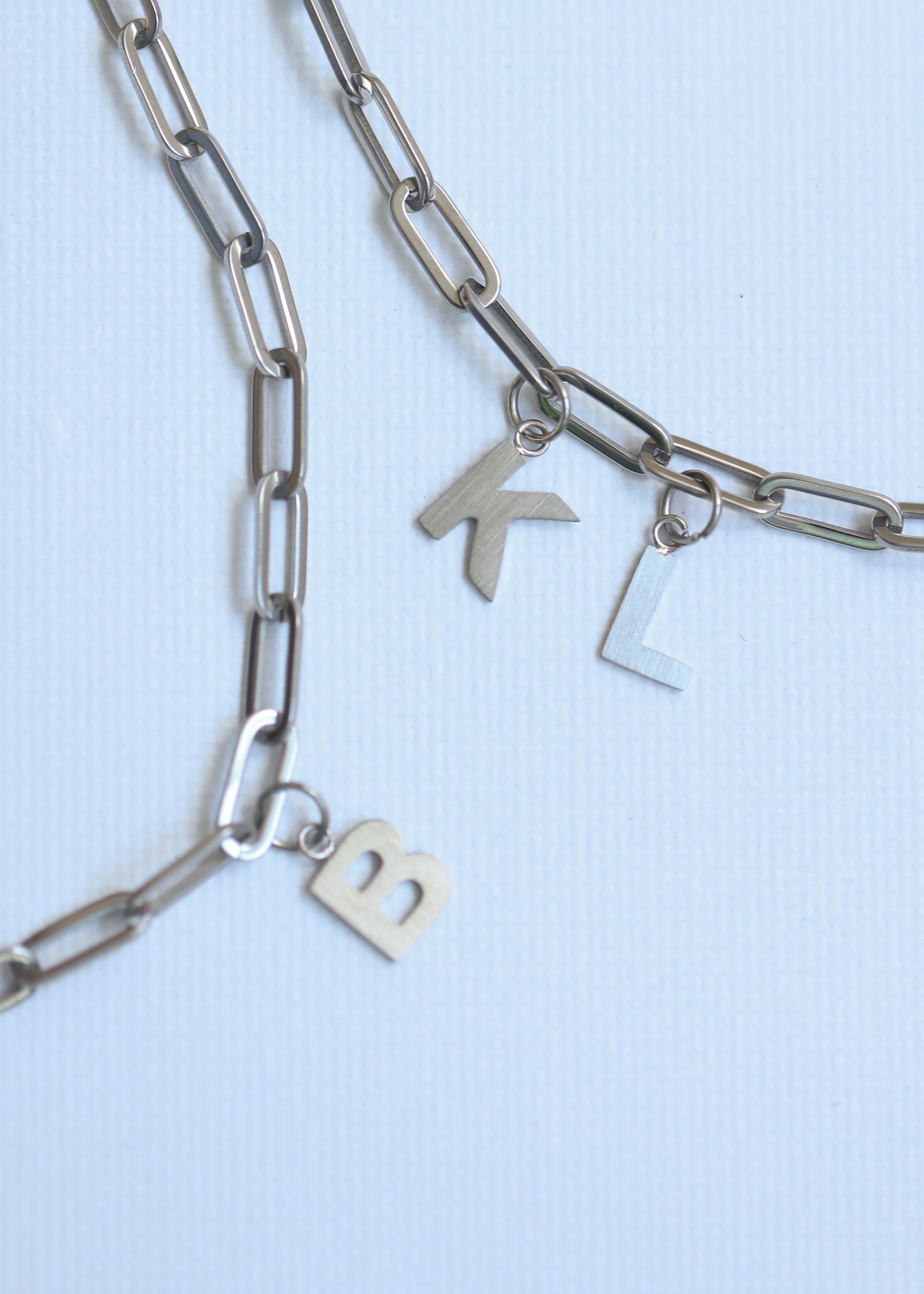 Paperclip mini Necklace in steel (1-3 letters)