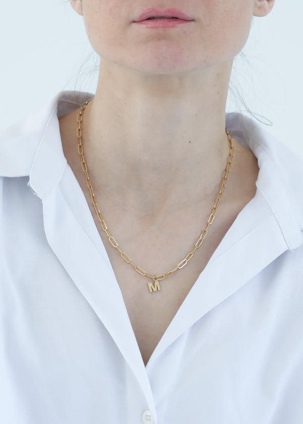 Paperclip mini Necklace in gold (1-3 letters)