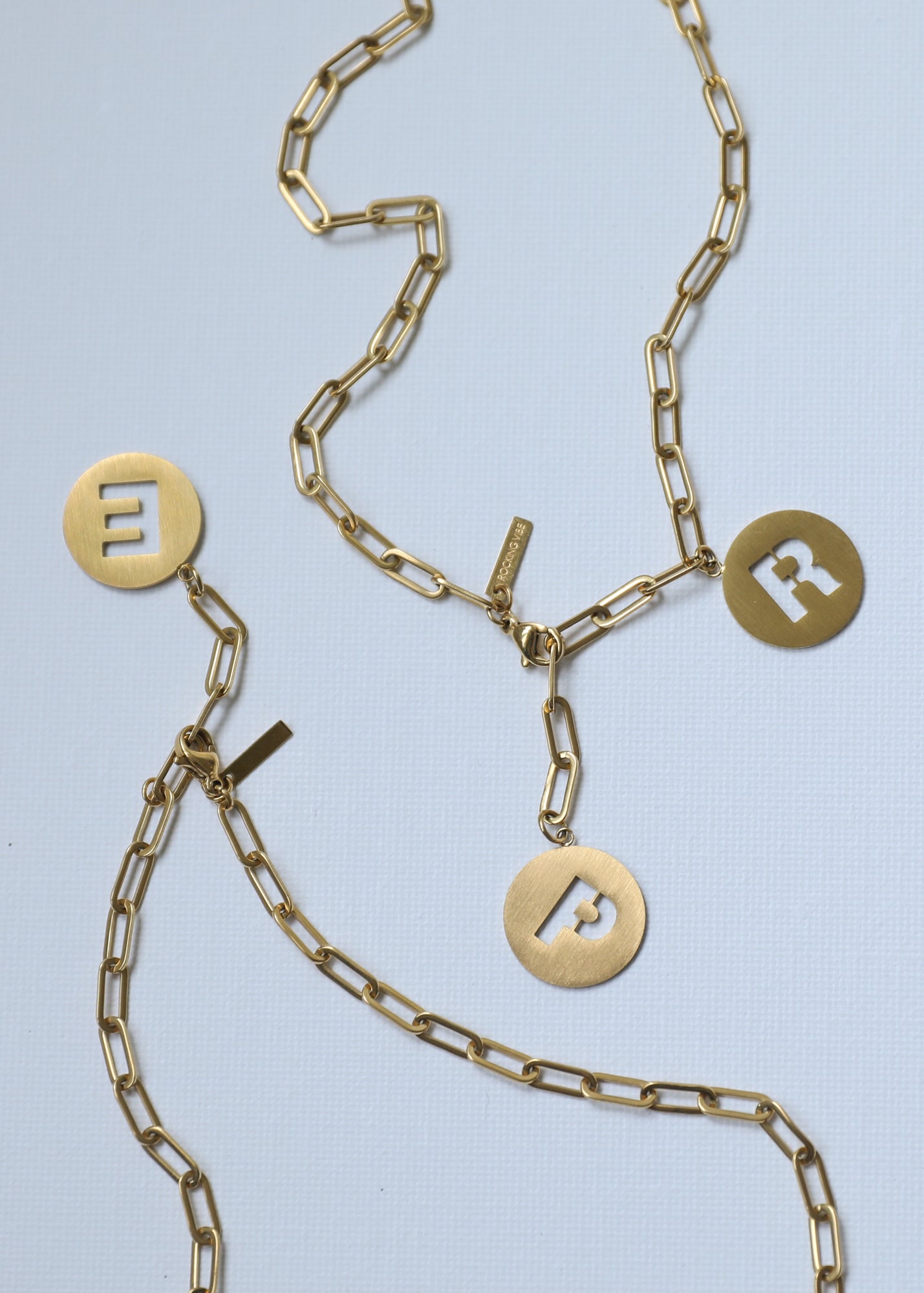 Paperclip adjustable Necklace in gold (1 or 2 letters)