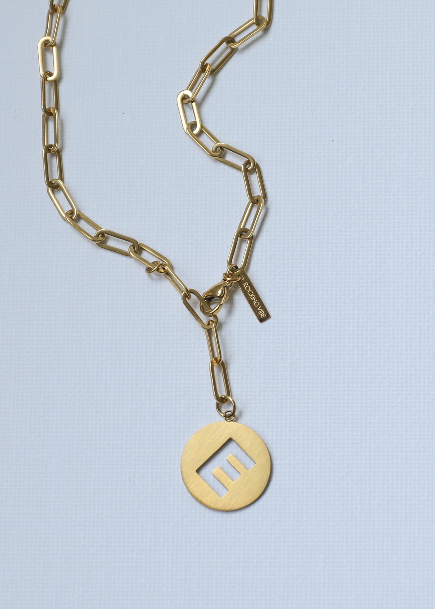 Paperclip adjustable Necklace in gold (1 or 2 letters)
