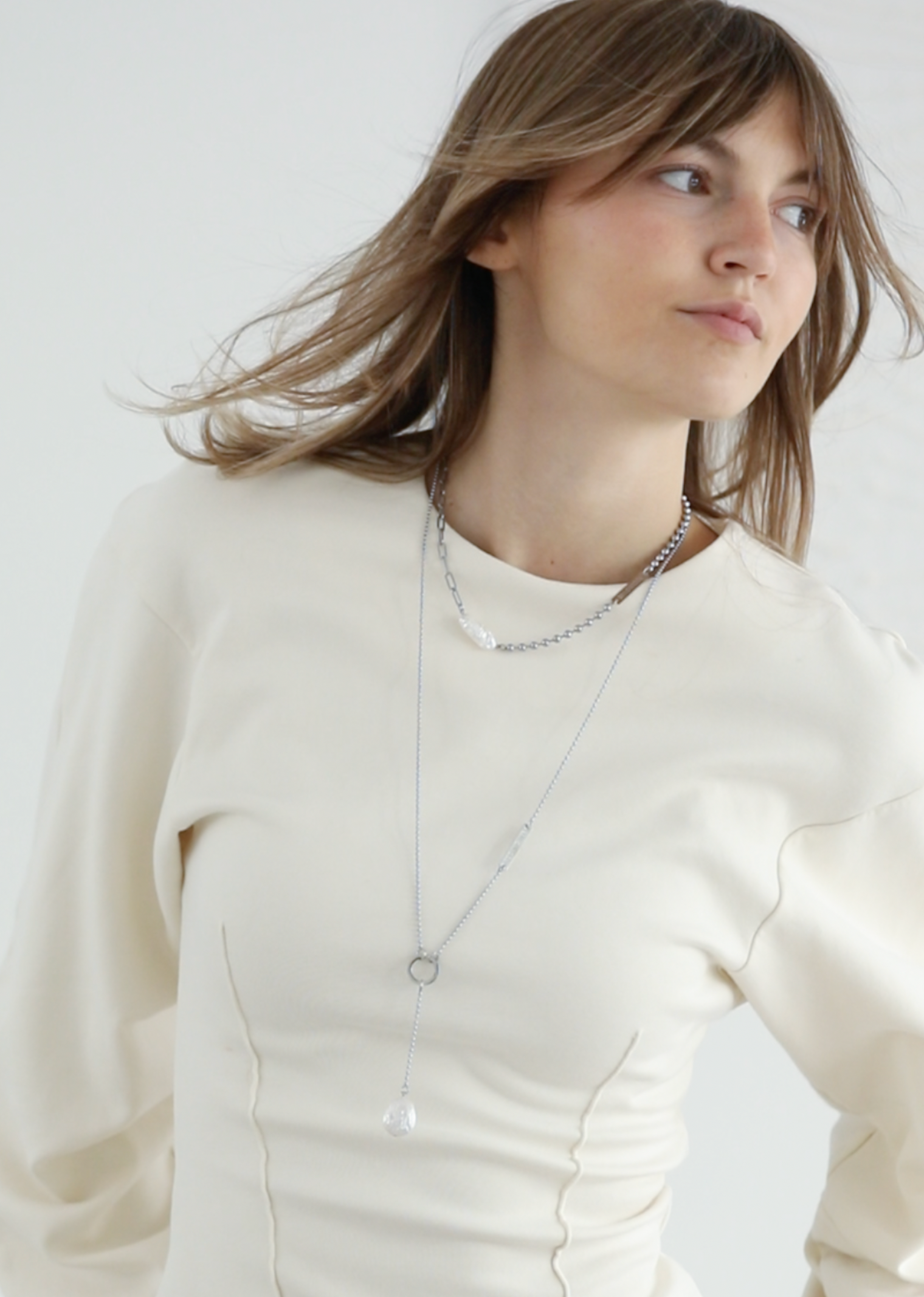 Pearl Edit Long Necklace Steel - Rocking Vibe
