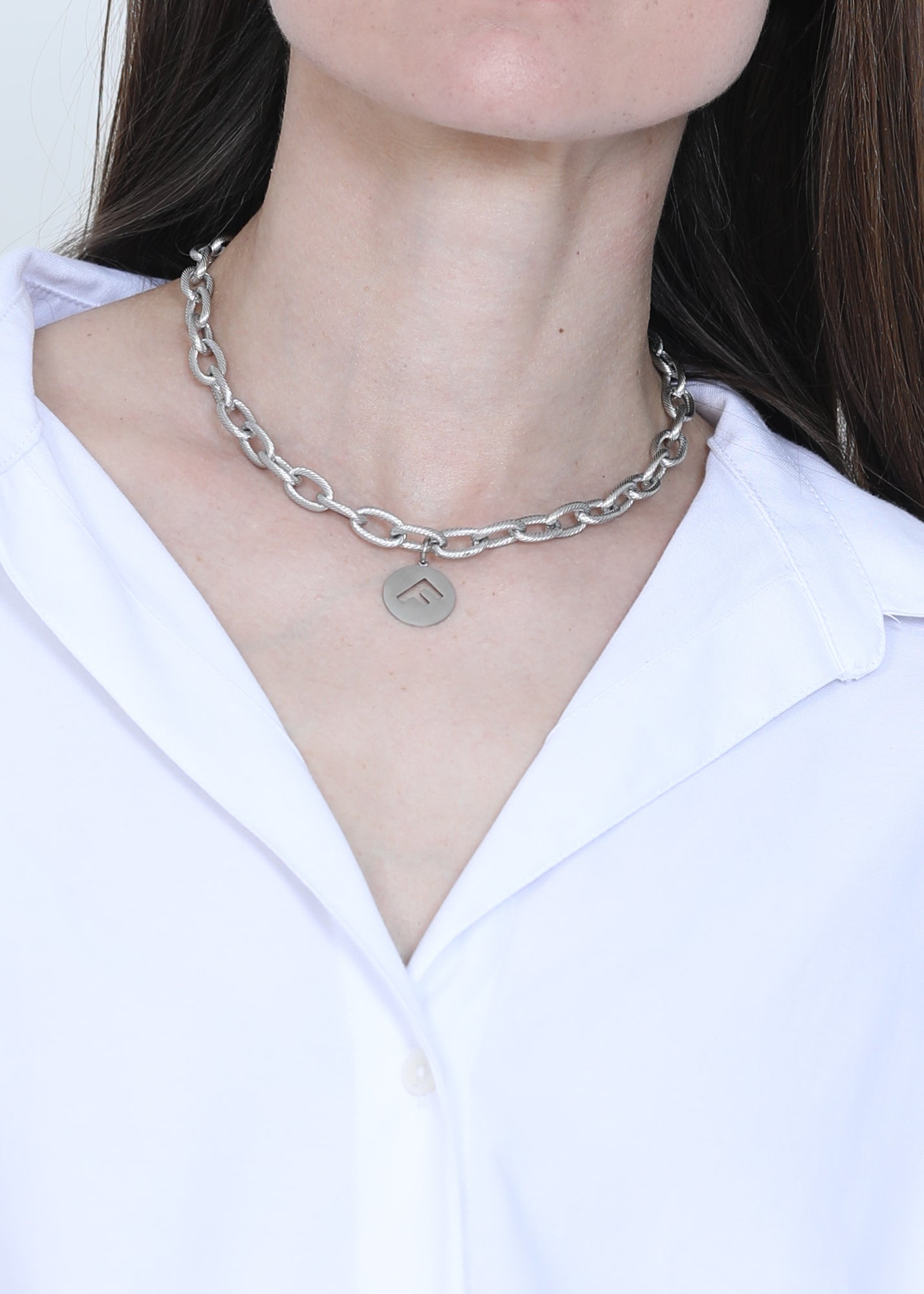 Chunky Statement Necklace in Steel - Rocking Vibe