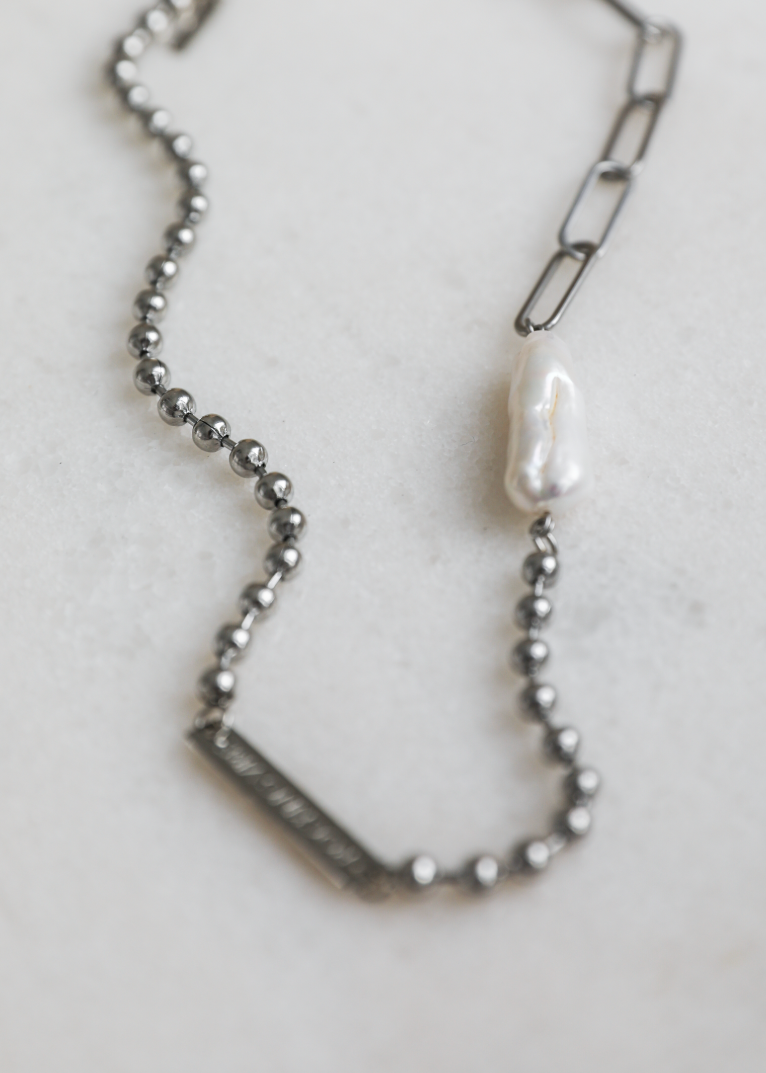Mixer Pearl Edit necklace in steel - Rocking Vibe