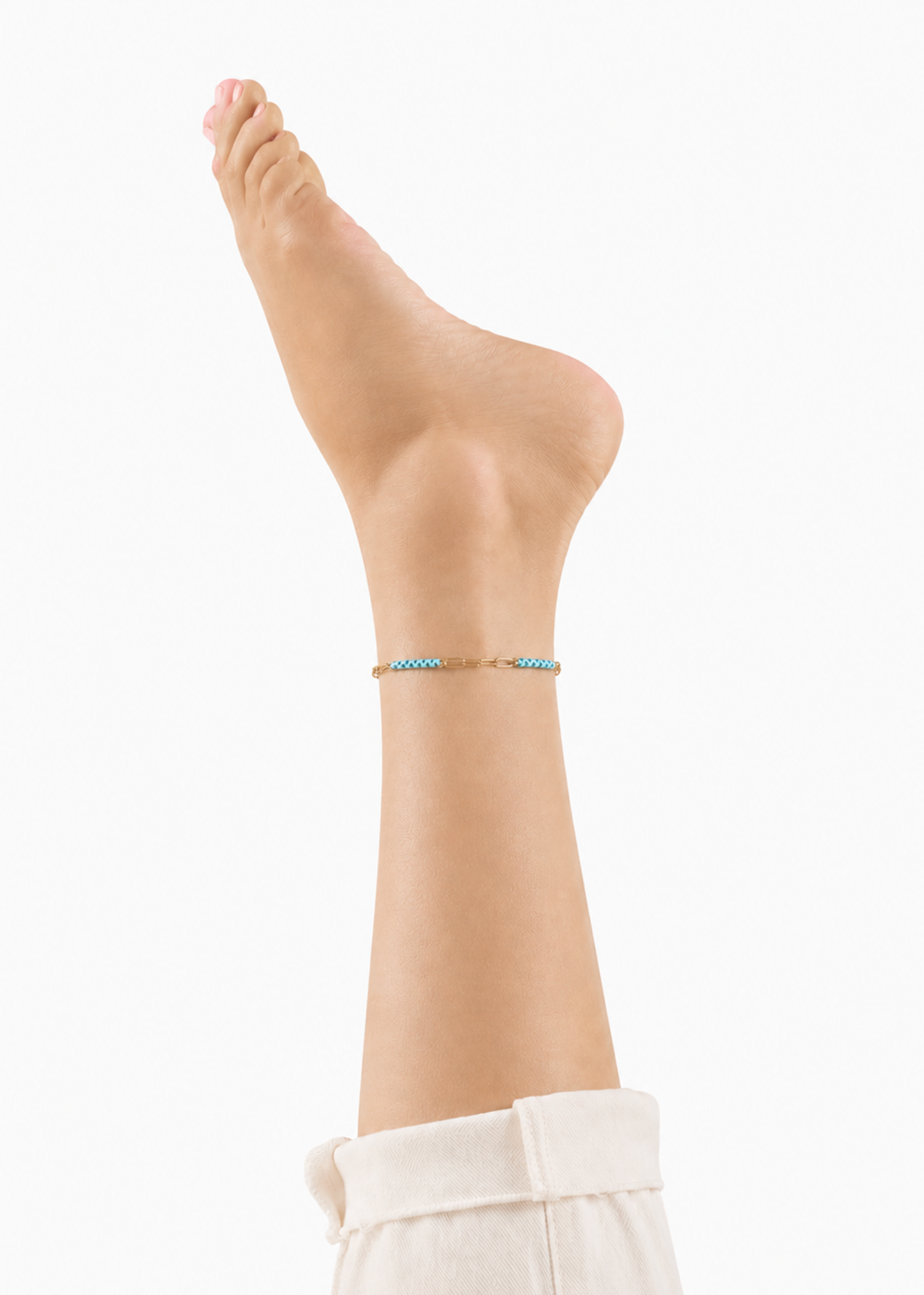 Project Happy 2.0 anklet in aqua blue - Rocking Vibe