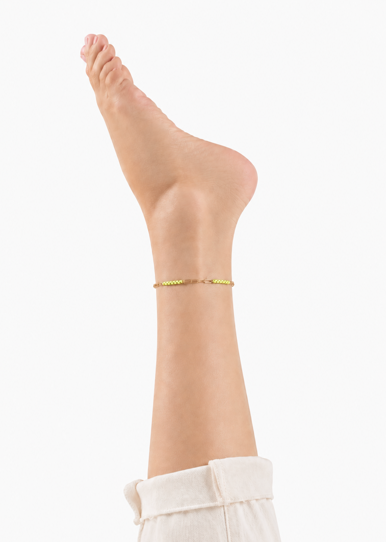 Project Happy 2.0 anklet in neon yellow - Rocking Vibe