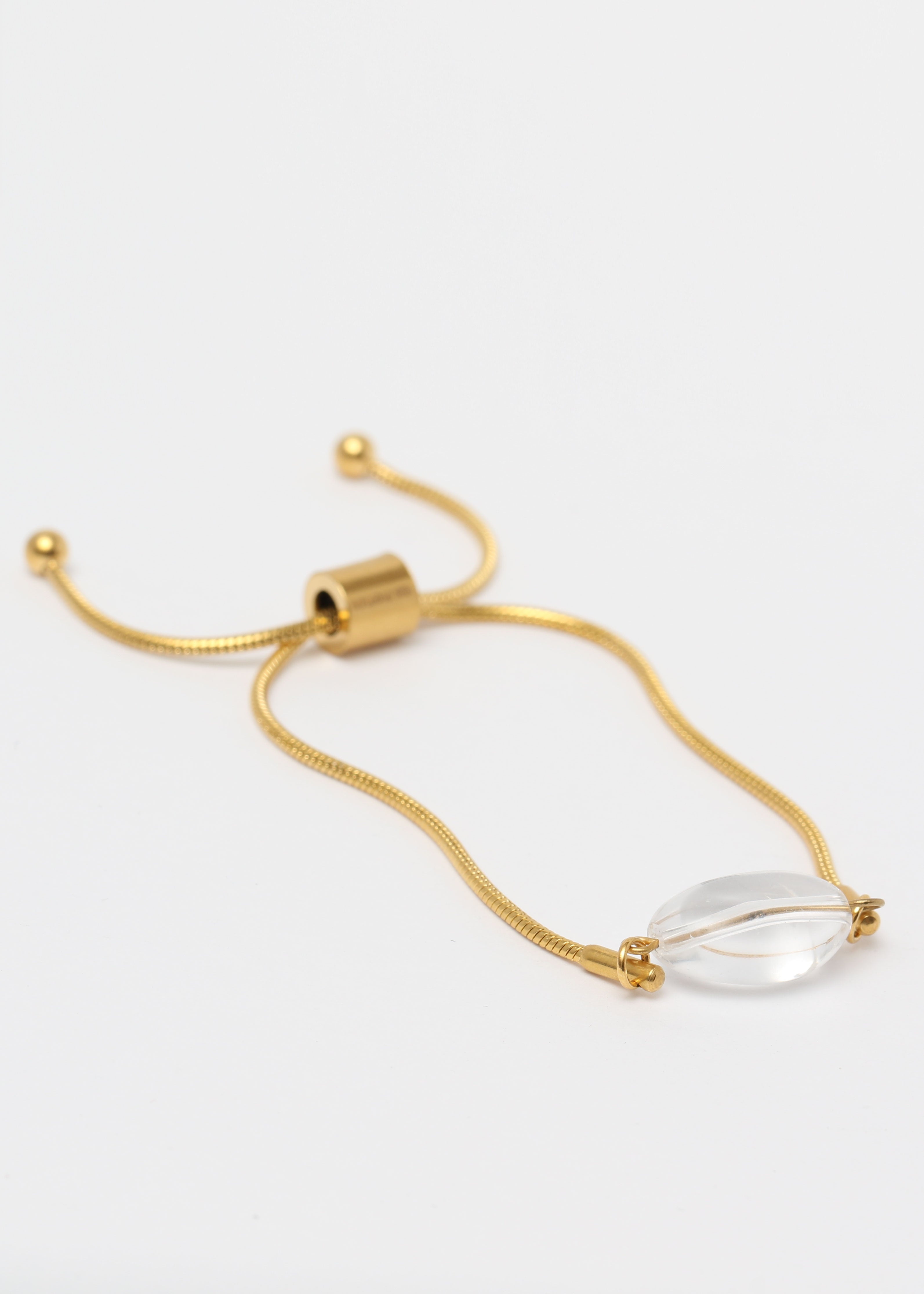 Amplifier clear quartz bracelet in gold - Rocking Vibe