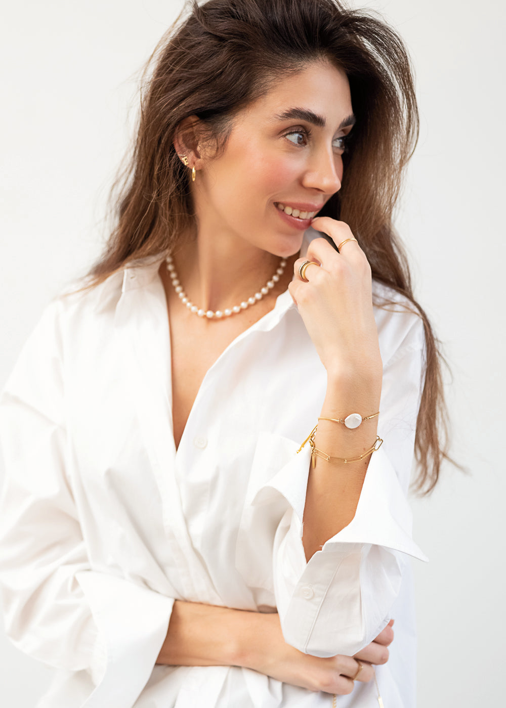 Amplifier Pearl bracelet in gold - Rocking Vibe