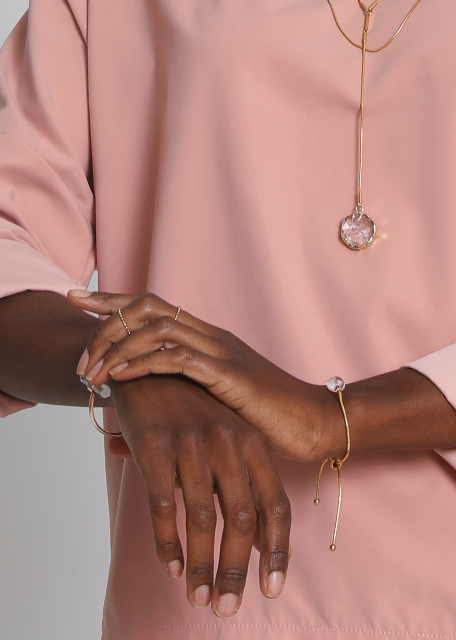 Amplifier quartz bracelet in rose gold - Rocking Vibe