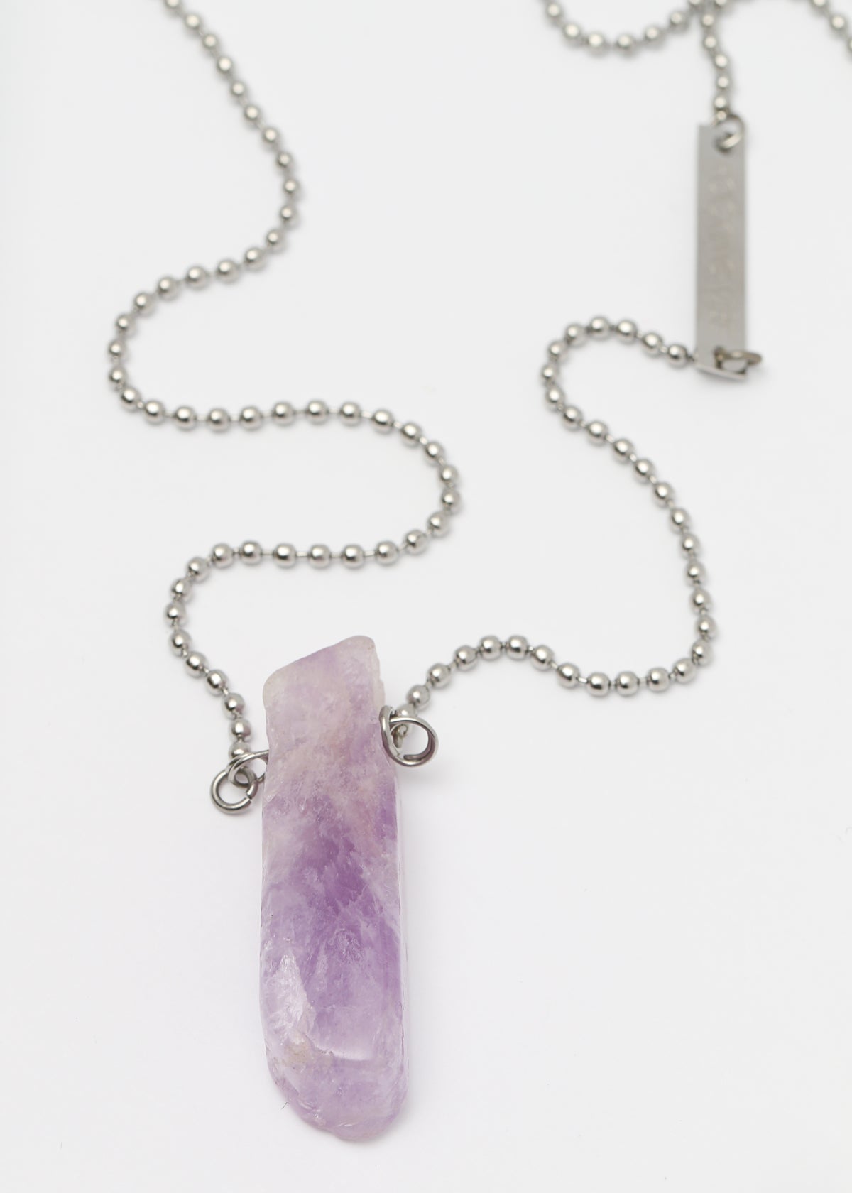Amulet amethyst necklace in steel - Rocking Vibe