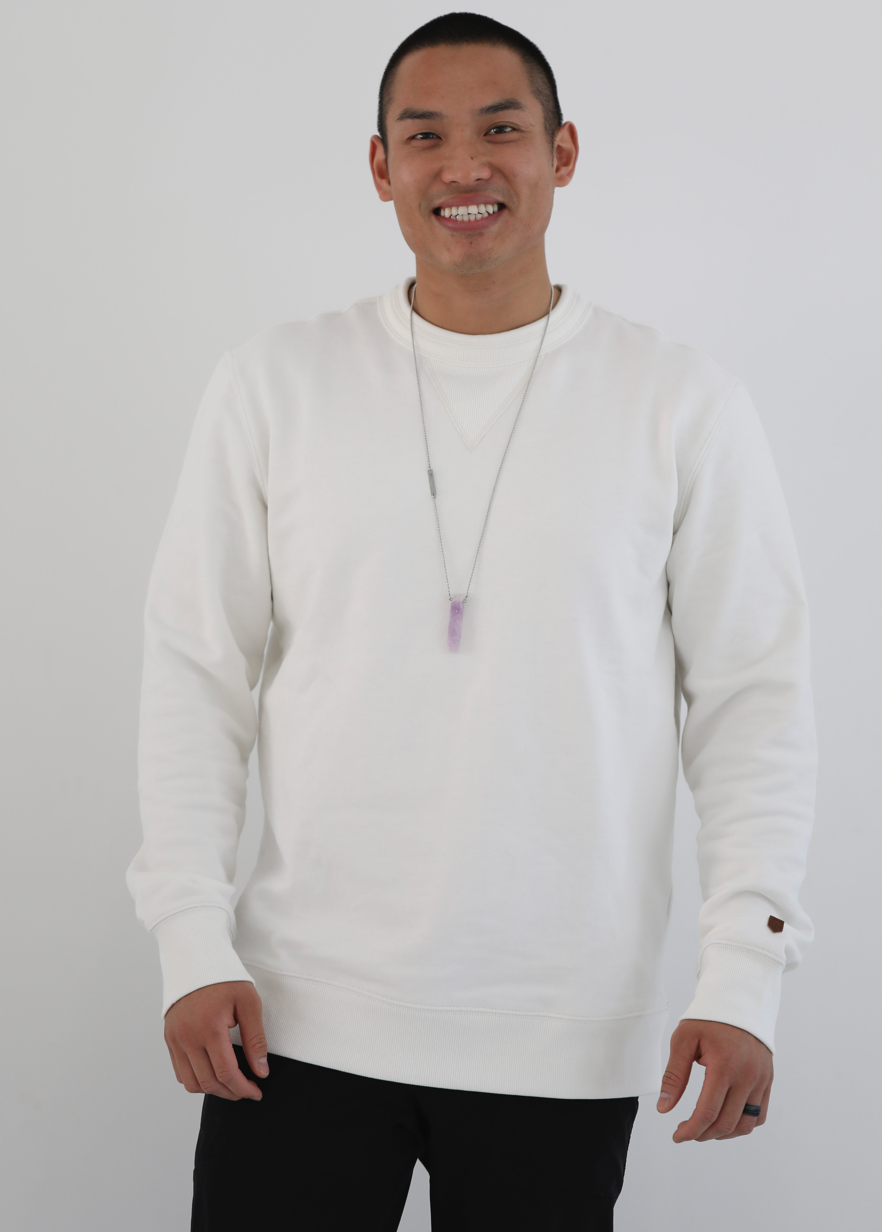 Amulet amethyst necklace in steel - Rocking Vibe
