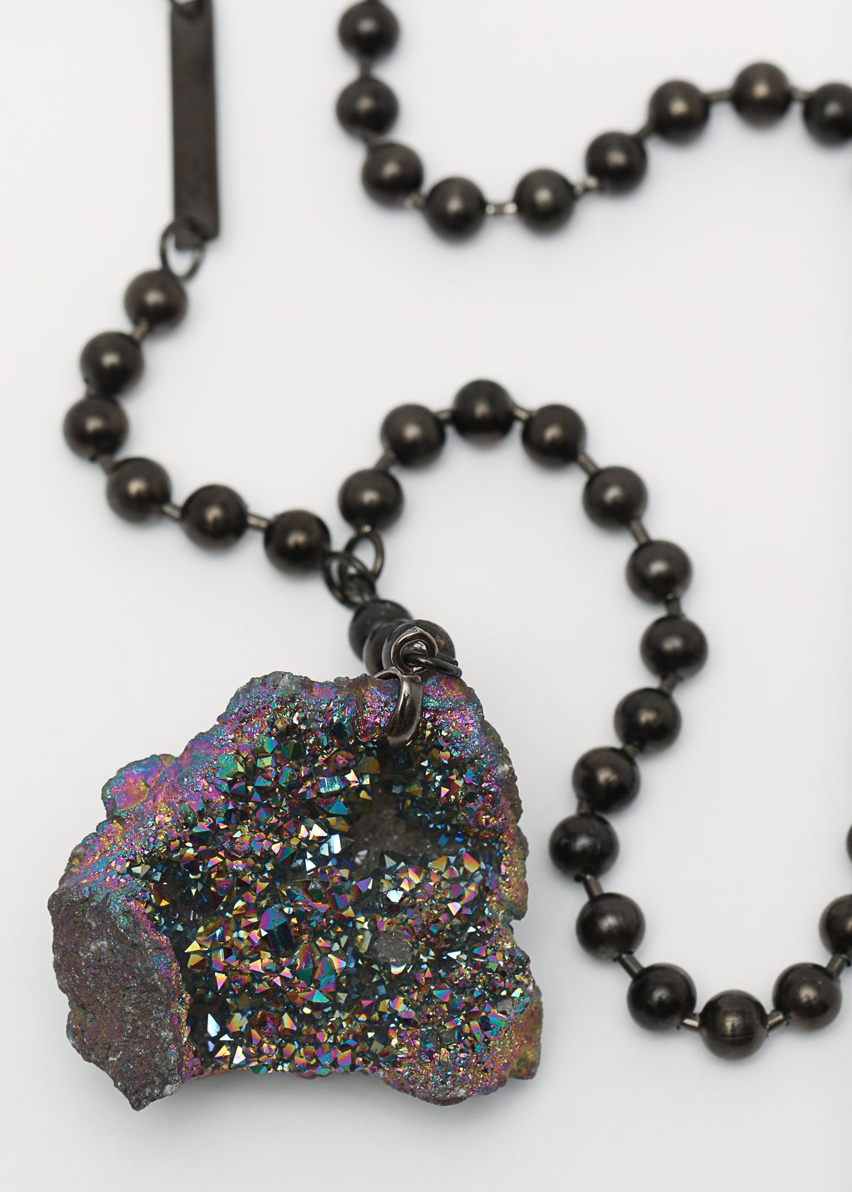Asteria rainbow diffuser necklace in gunmetal - Rocking Vibe