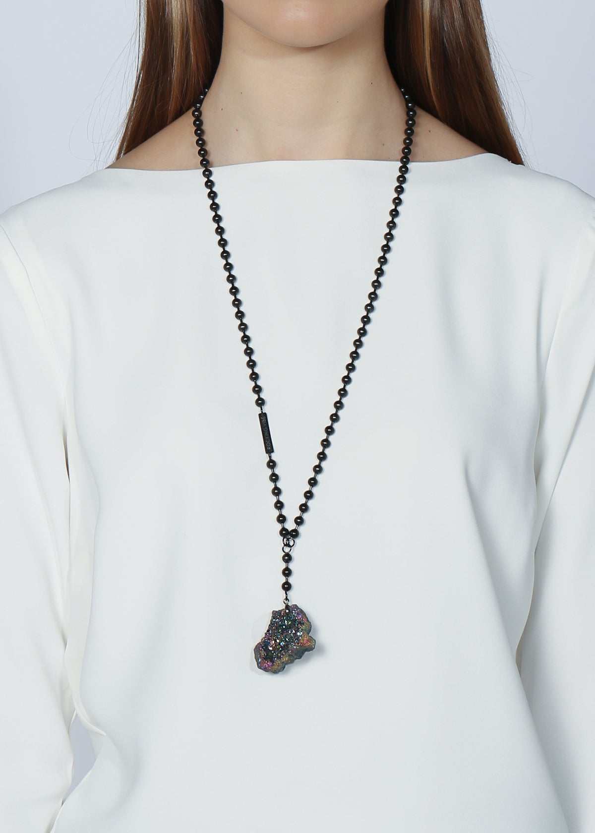 Asteria rainbow diffuser necklace in gunmetal - Rocking Vibe