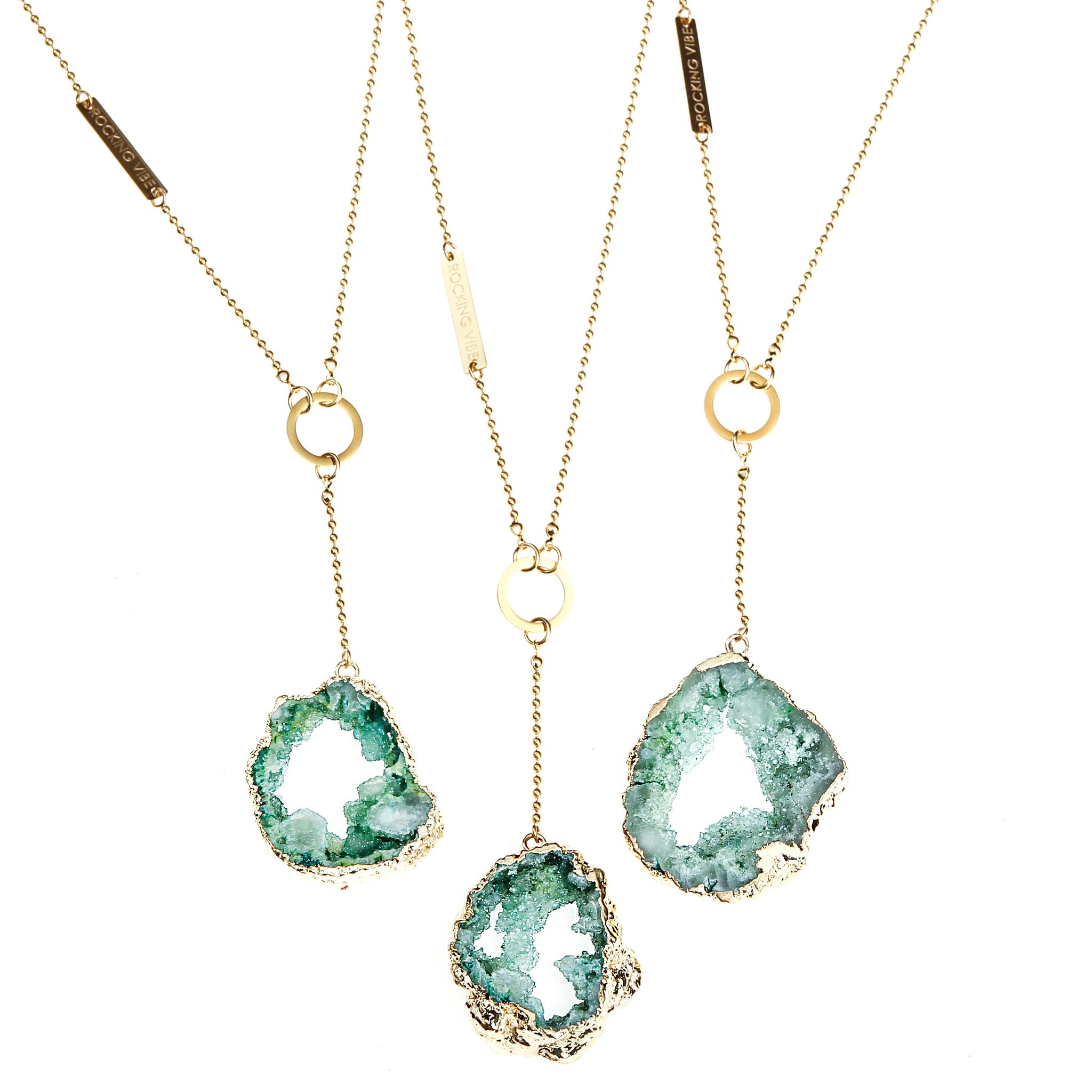 Bliss green necklace in gold - Rocking Vibe