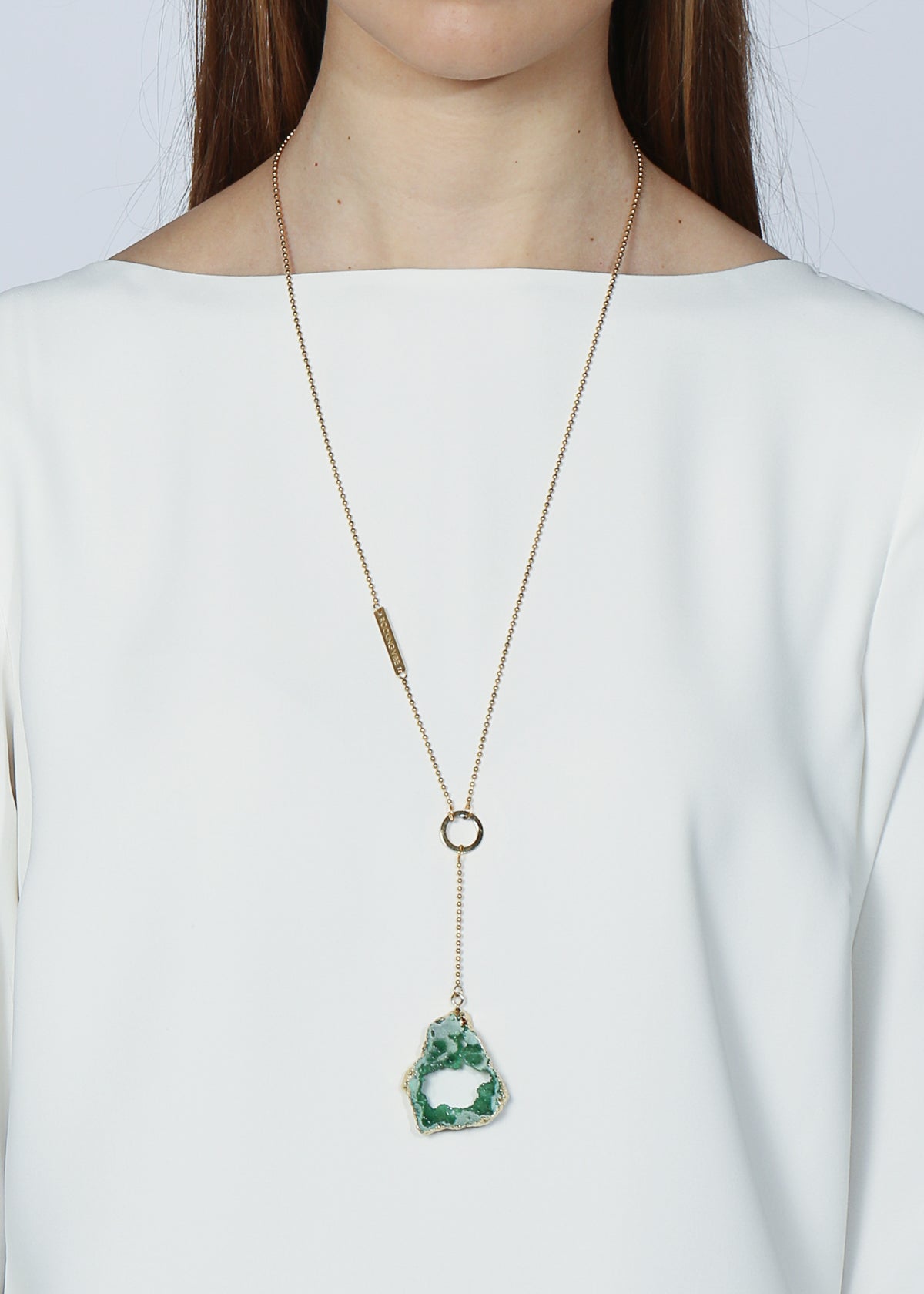 Bliss green necklace in gold - Rocking Vibe