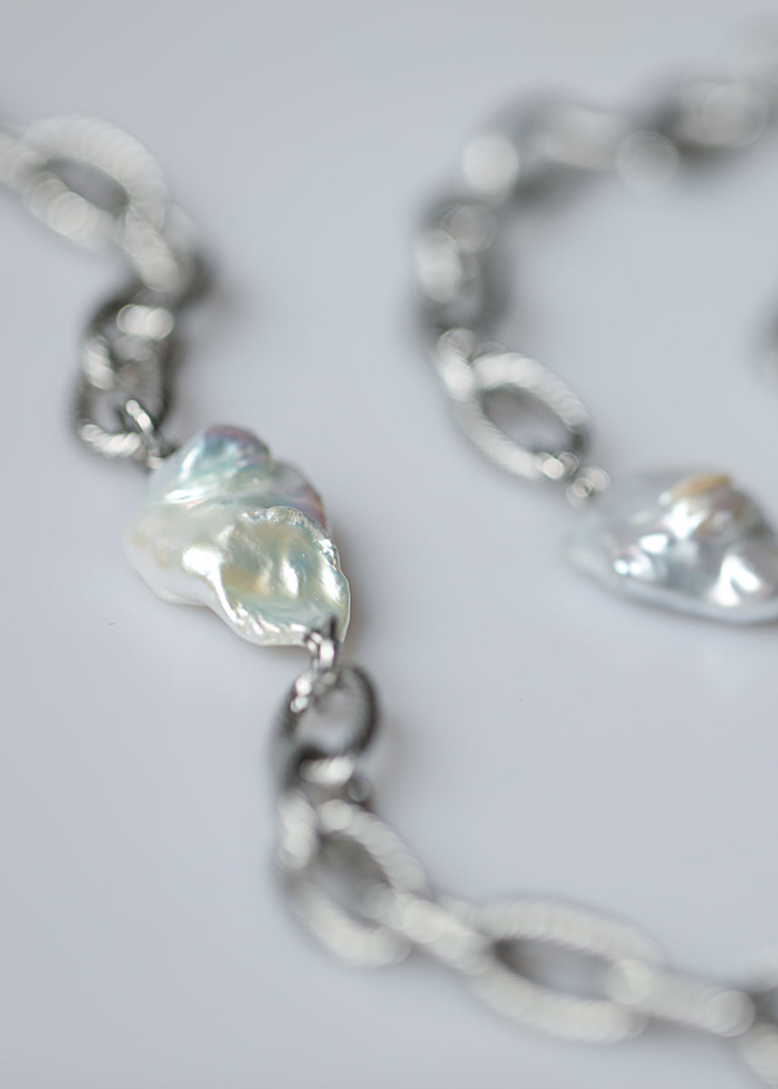 El Mar Grande diffuser necklace in steel - Rocking Vibe