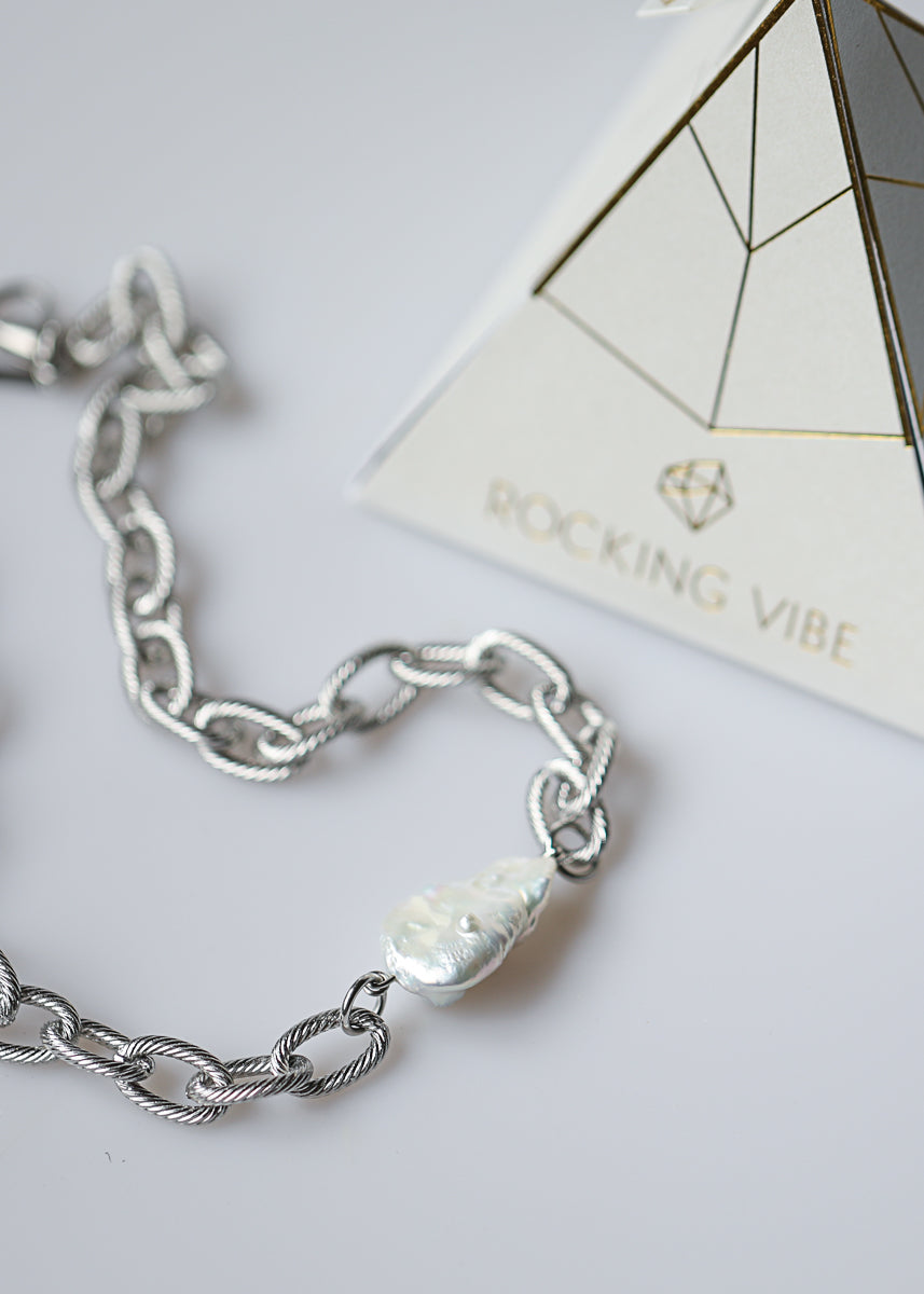 El Mar Grande diffuser necklace in steel - Rocking Vibe