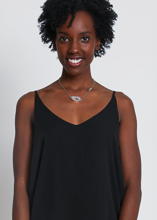 Inferno diffuser necklace in steel - Rocking Vibe