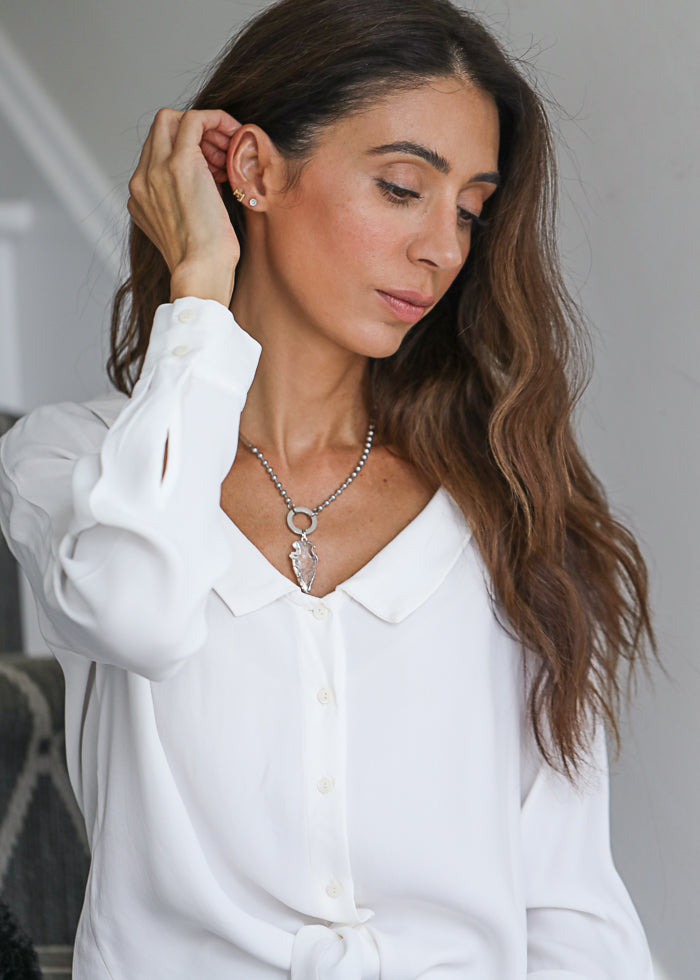 Juno diffuser necklace in steel - Rocking Vibe