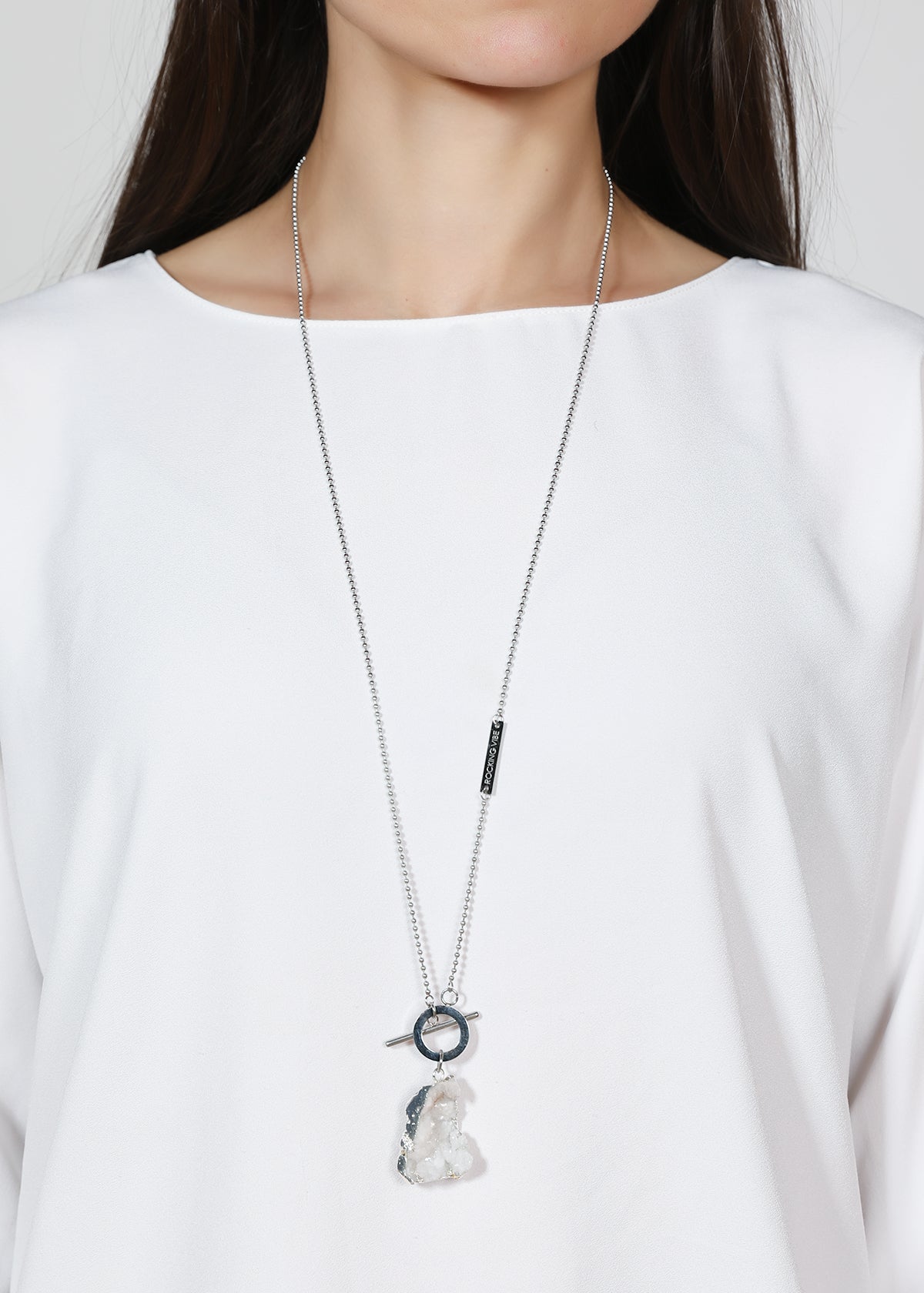 Limitless necklace in steel, white - Rocking Vibe