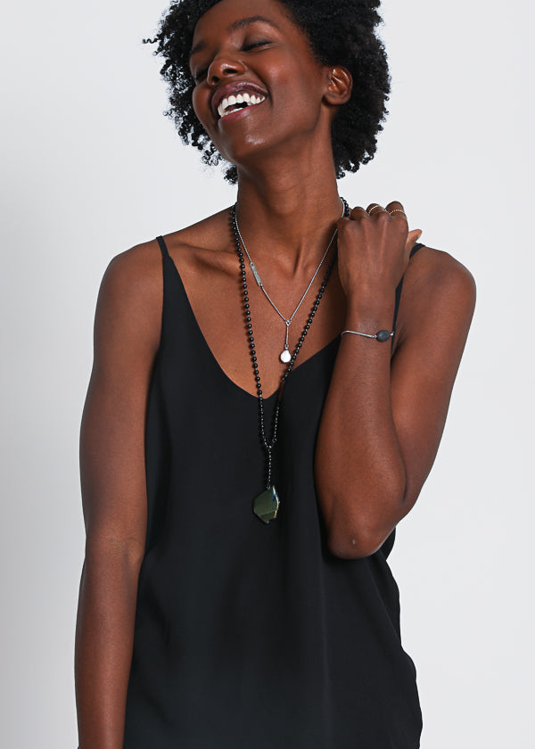 Nurture short diffuser necklace in steel - Rocking Vibe