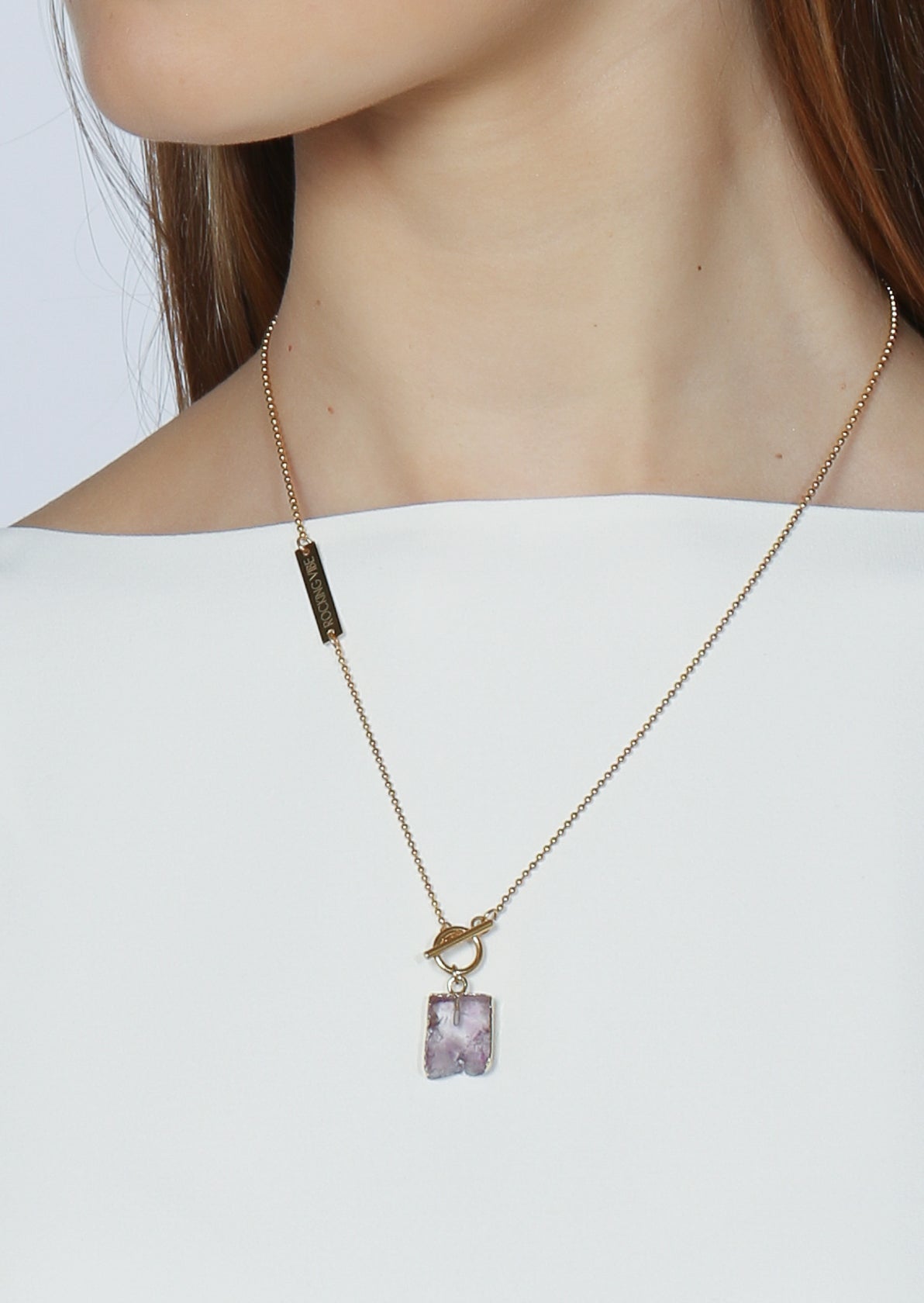 Origin necklace in gold with amethyst - Rocking Vibe