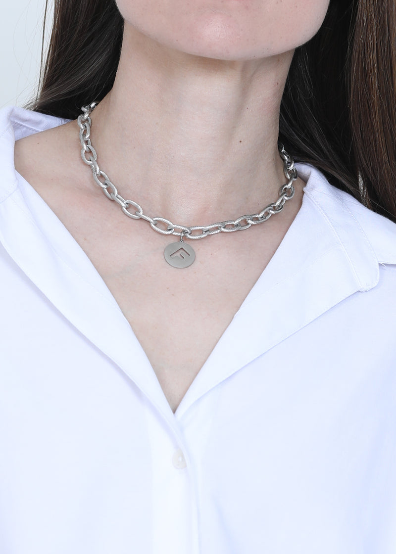 Chunky Statement Necklace in Steel