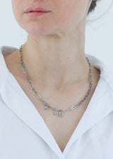 Paperclip mini Necklace in stel (1-3 letters)