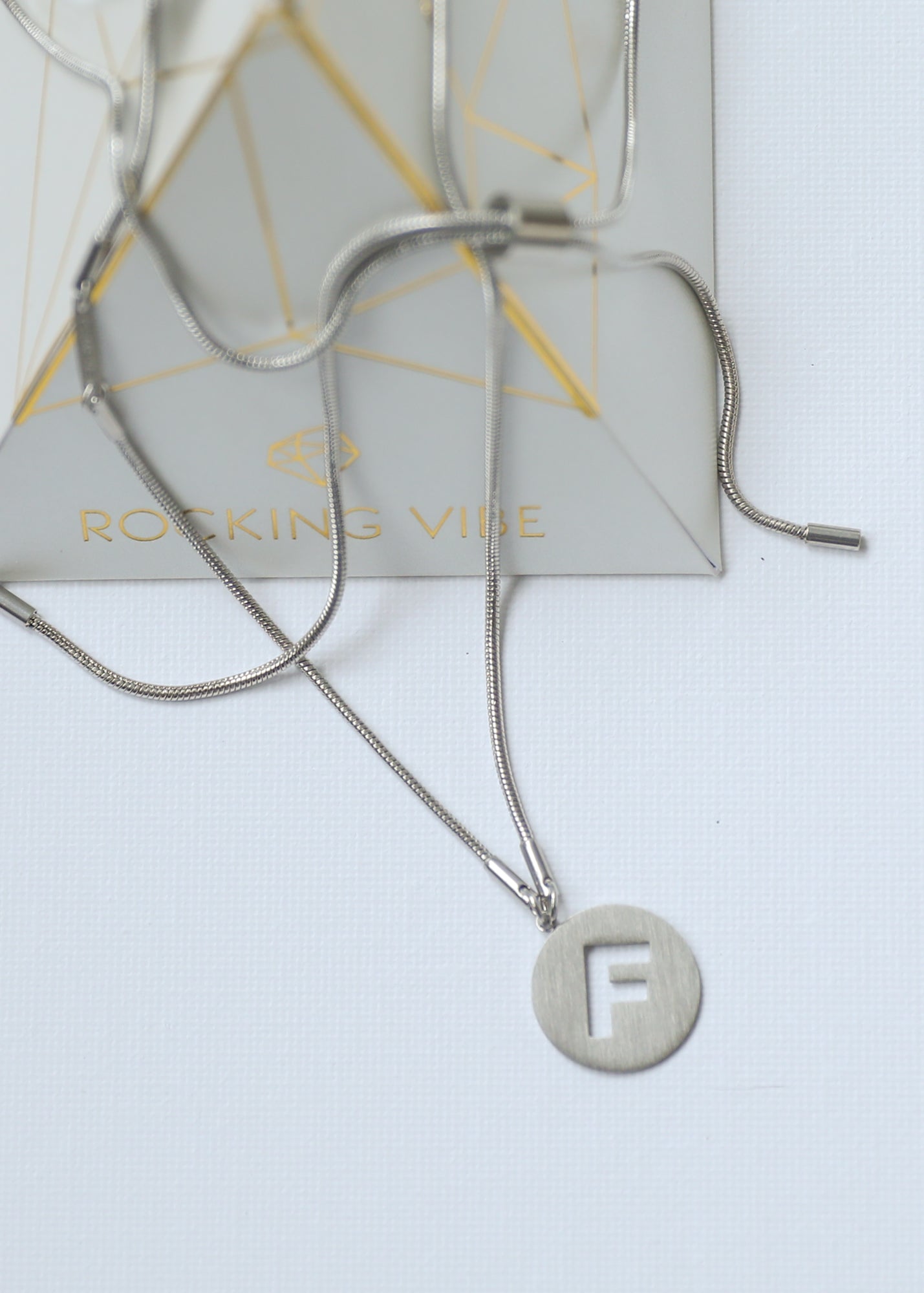 Long Adjustable Snake Chain Necklace in steel
