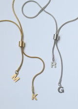 Double Drop Adjustable Snake Chain Necklace in gold