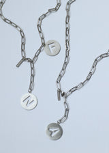 Paperclip adjustable Necklace in steel (1 or 2 letters)
