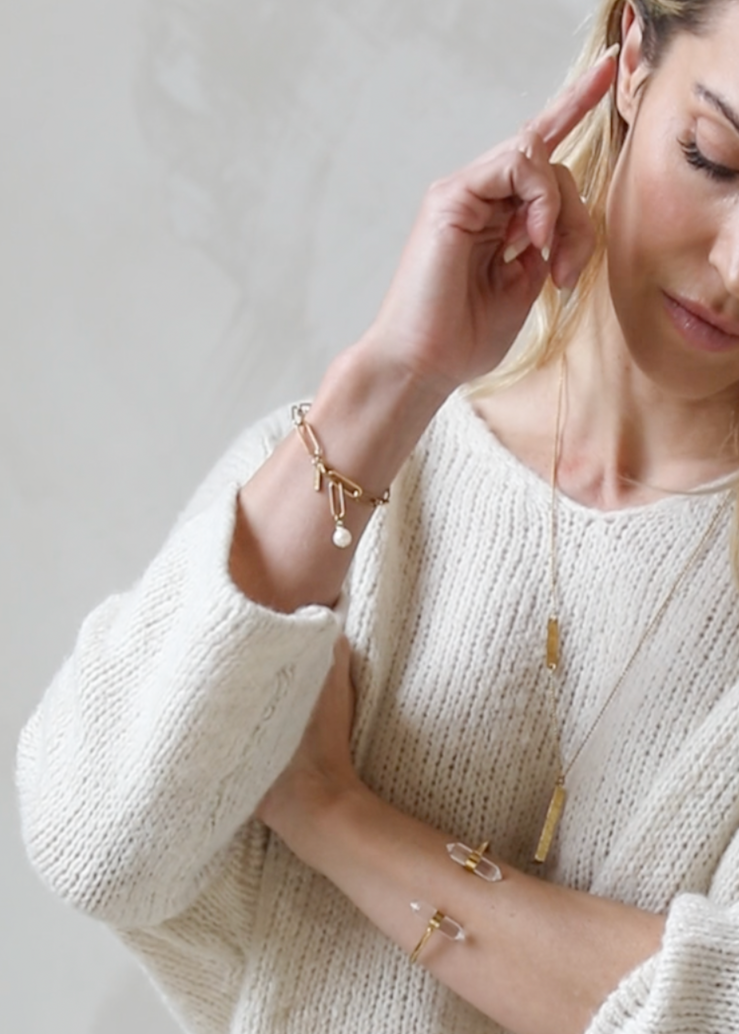 Fluid gold paperclip bracelet