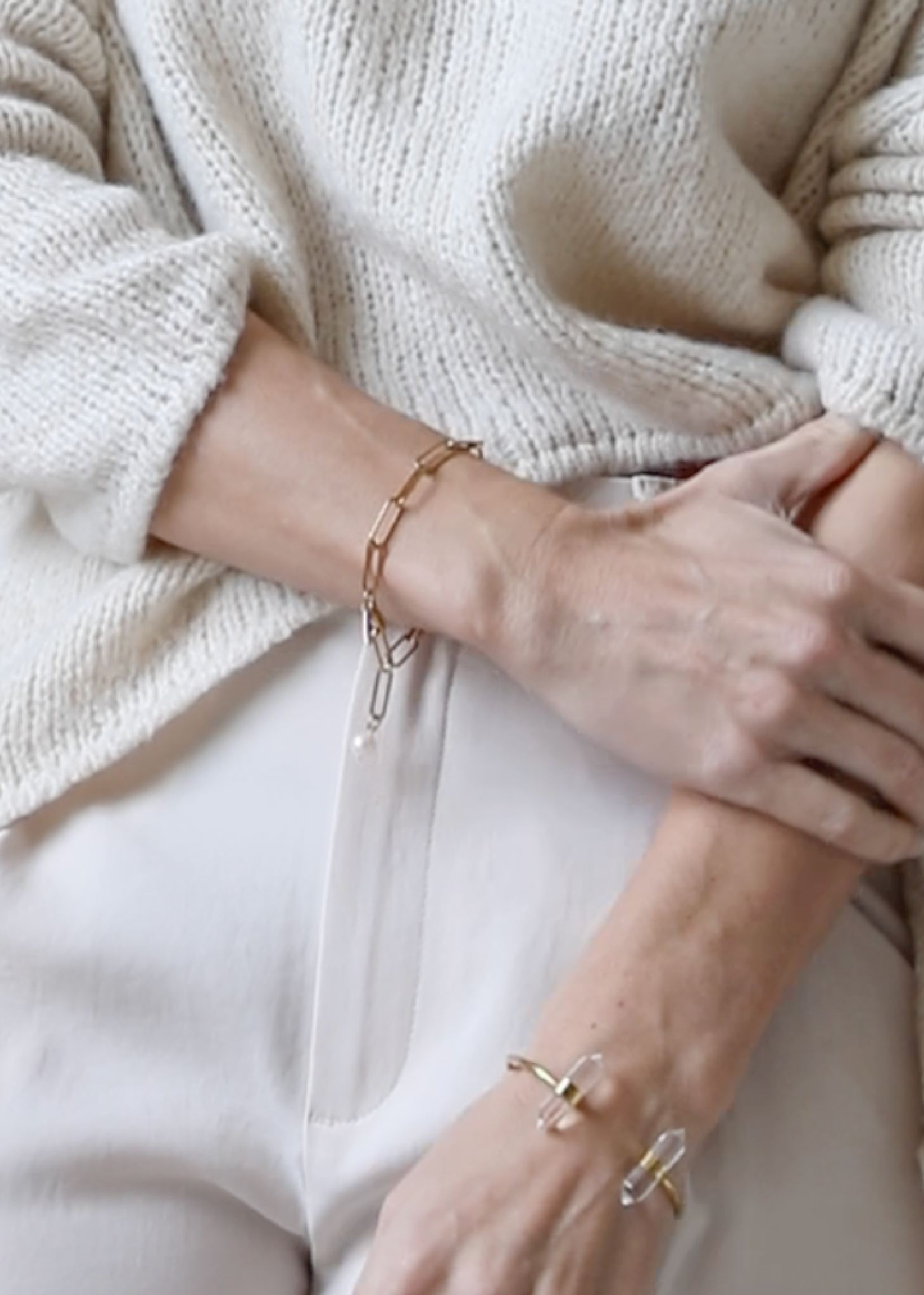 Fluid gold paperclip bracelet