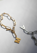 Paperclip bracelet in gold (1 or 2 letters)