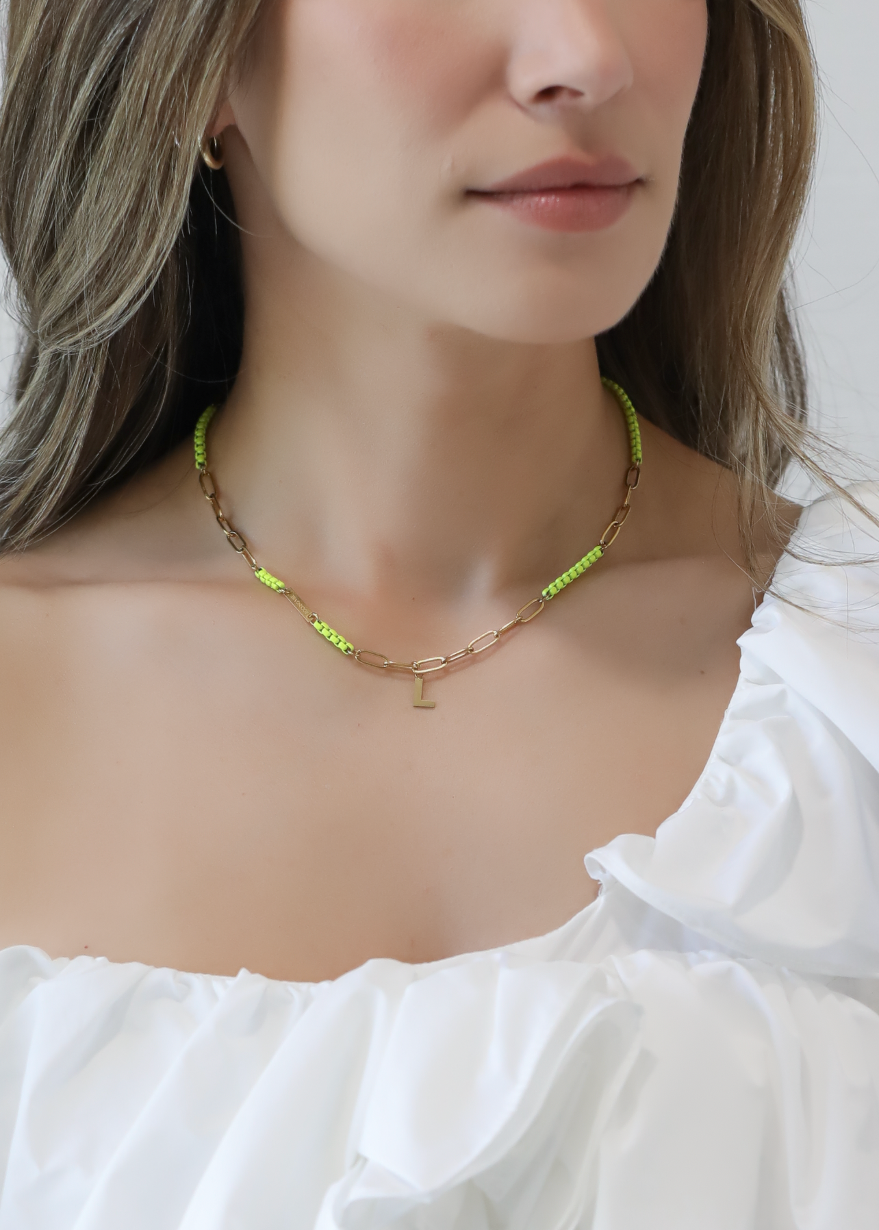 Namesake Project Happy 2.0 Neon Yellow necklace