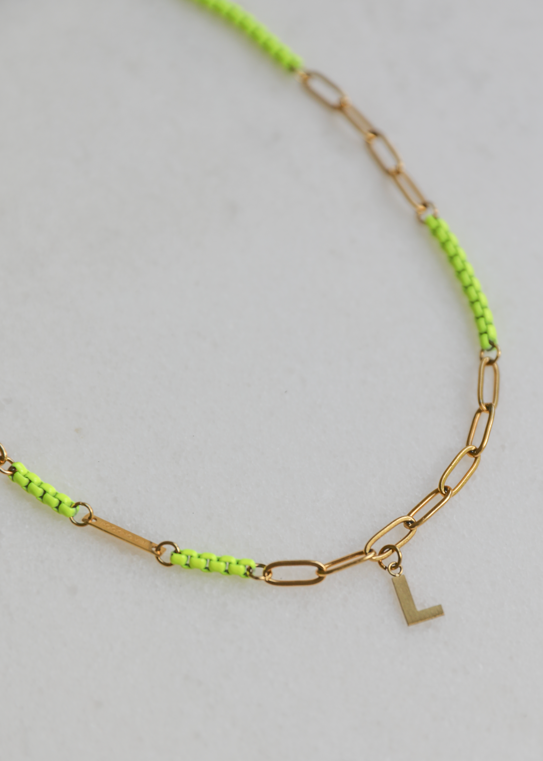 Namesake Project Happy 2.0 Neon Yellow necklace