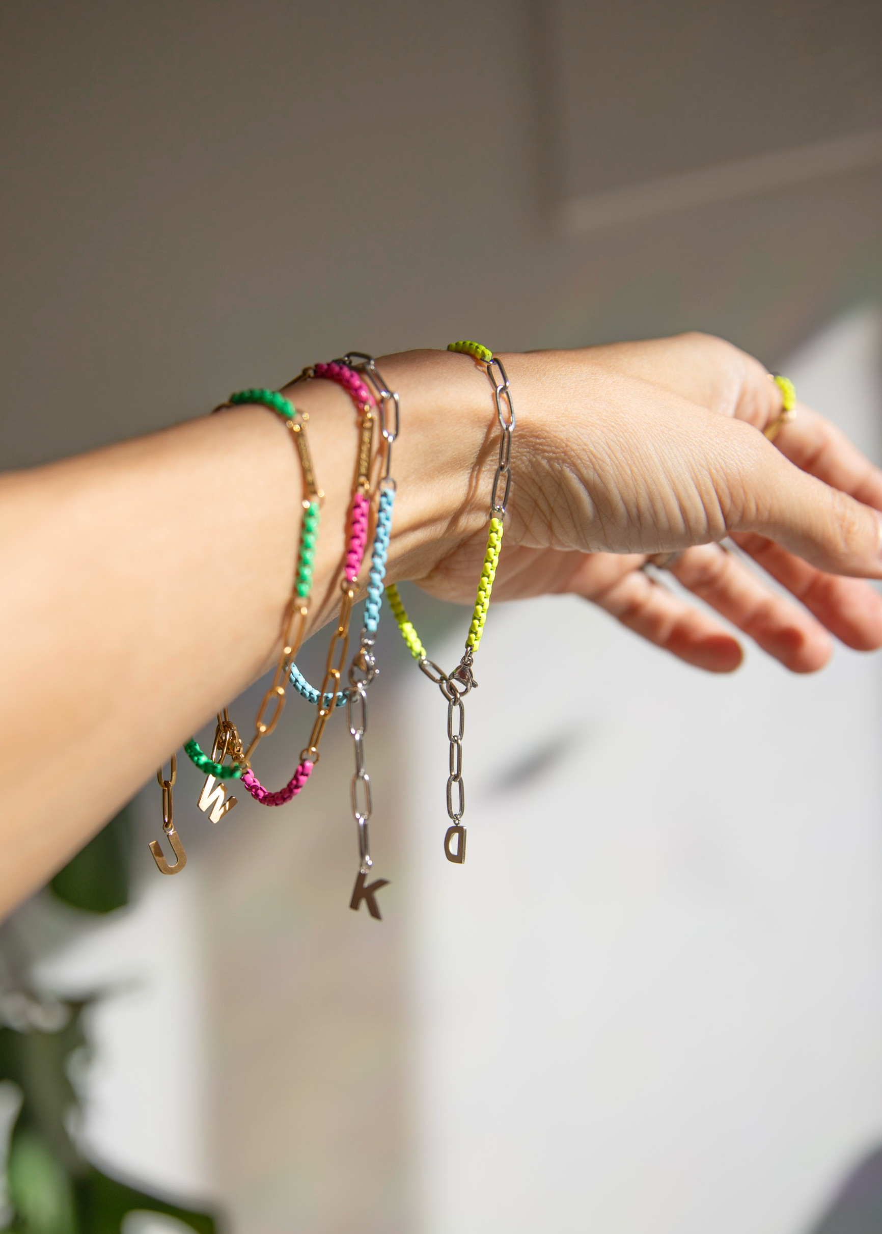 Project Happy 2.0 Aqua Blue Bracelet Gold