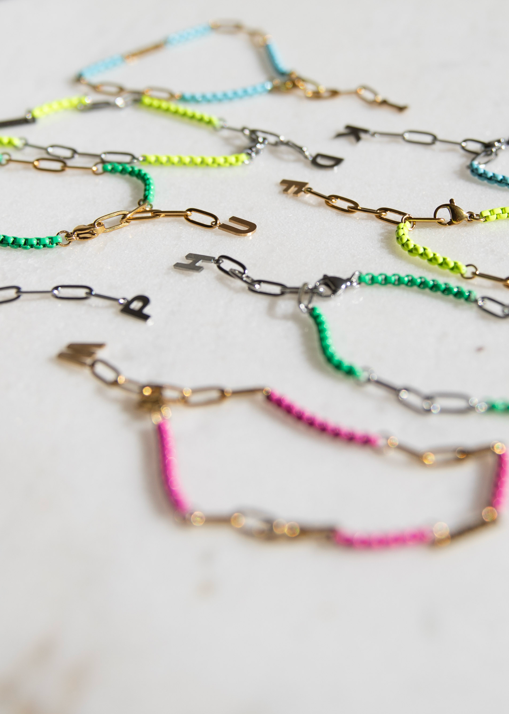 Project Happy 2.0 Aqua Blue Bracelet Gold