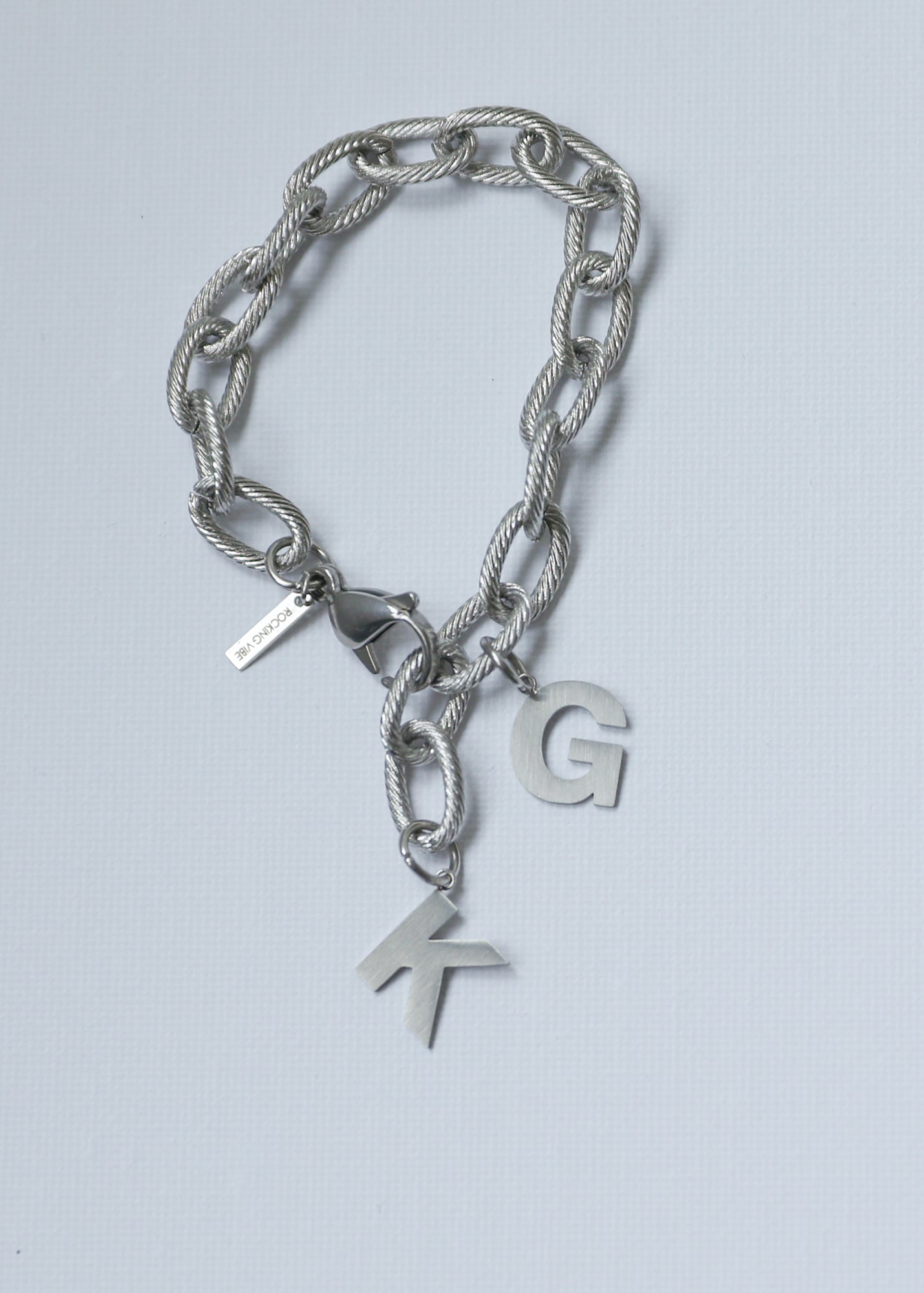 Chunky bracelet in steel - Rocking Vibe