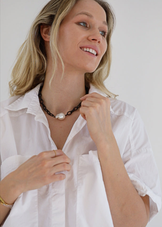 El Mar Grande necklace in gunmetal - Rocking Vibe