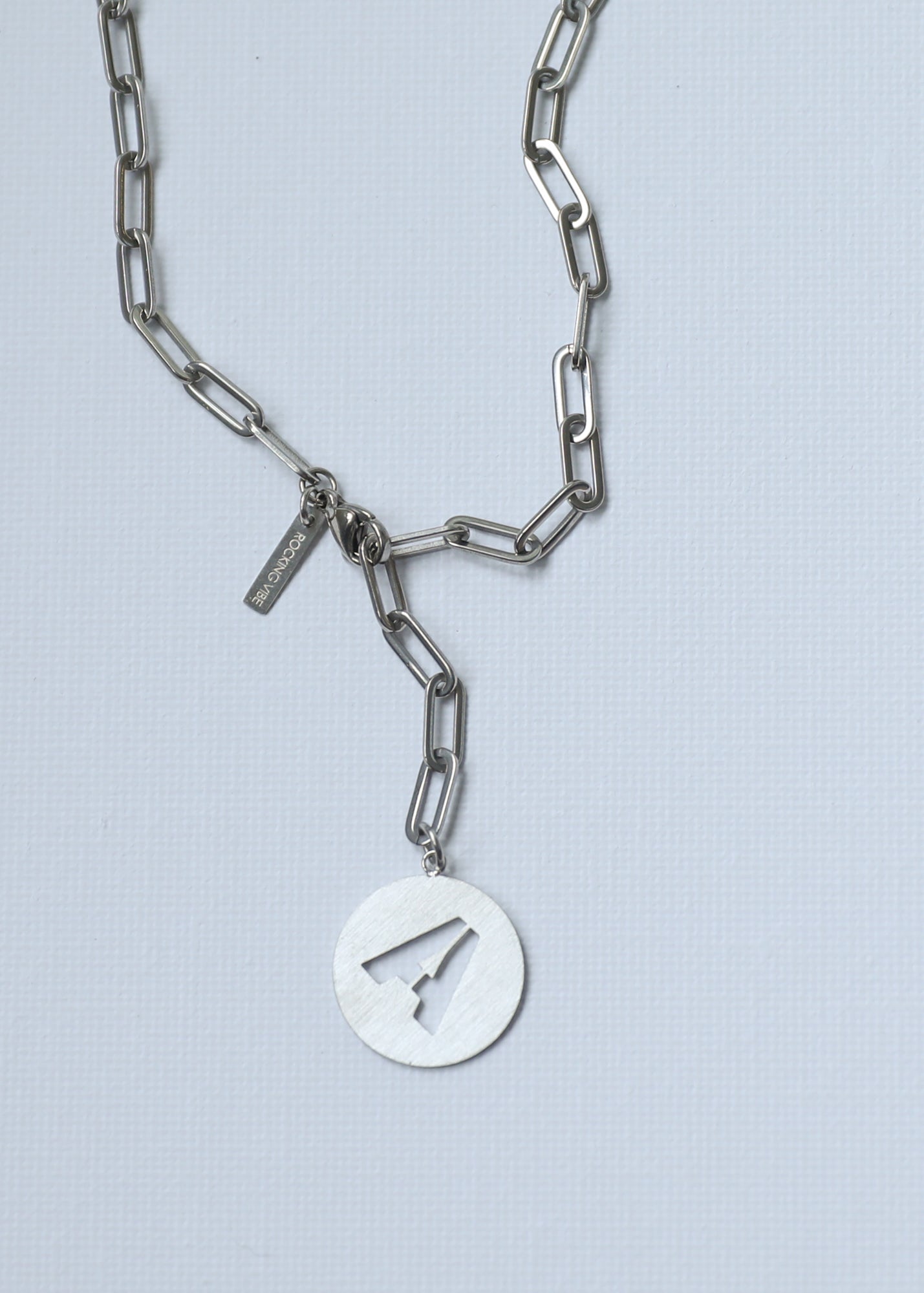 Paperclip adjustable necklace in steel - Rocking Vibe