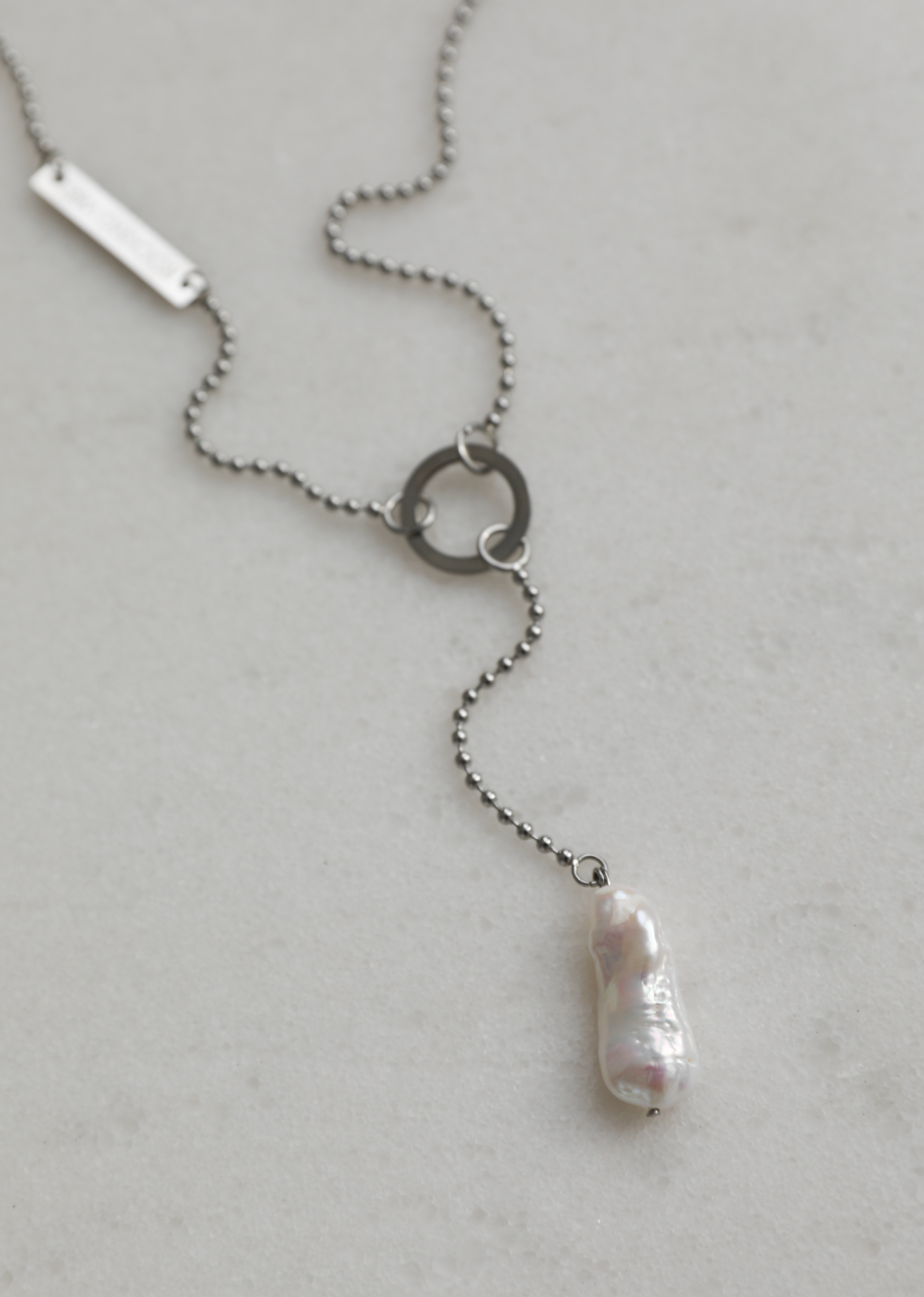Pearl Edit long necklace in steel - Rocking Vibe