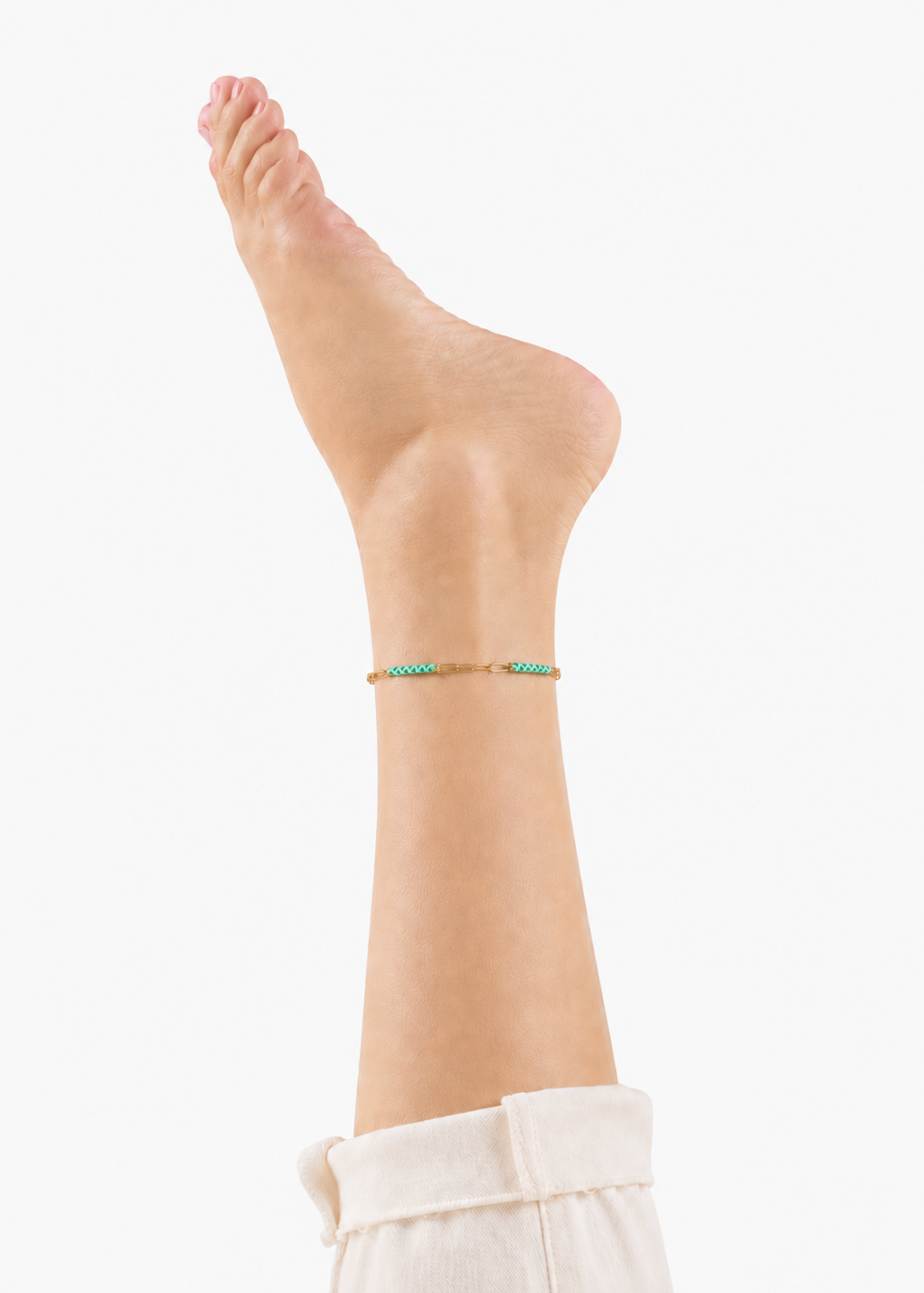 Project Happy 2.0 anklet in vibrant green - Rocking Vibe