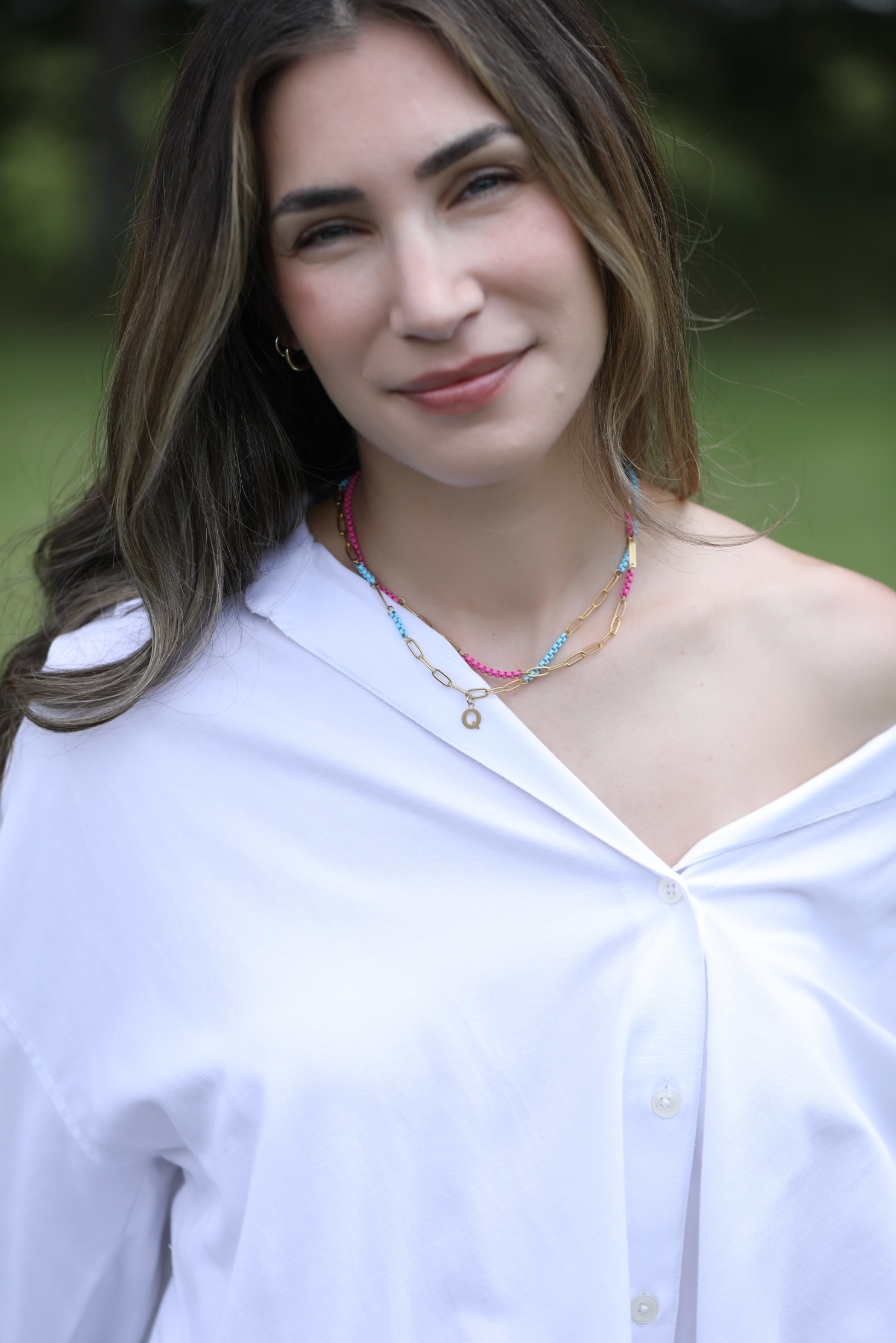 Project Happy 2.0 necklace in aqua blue - Rocking Vibe