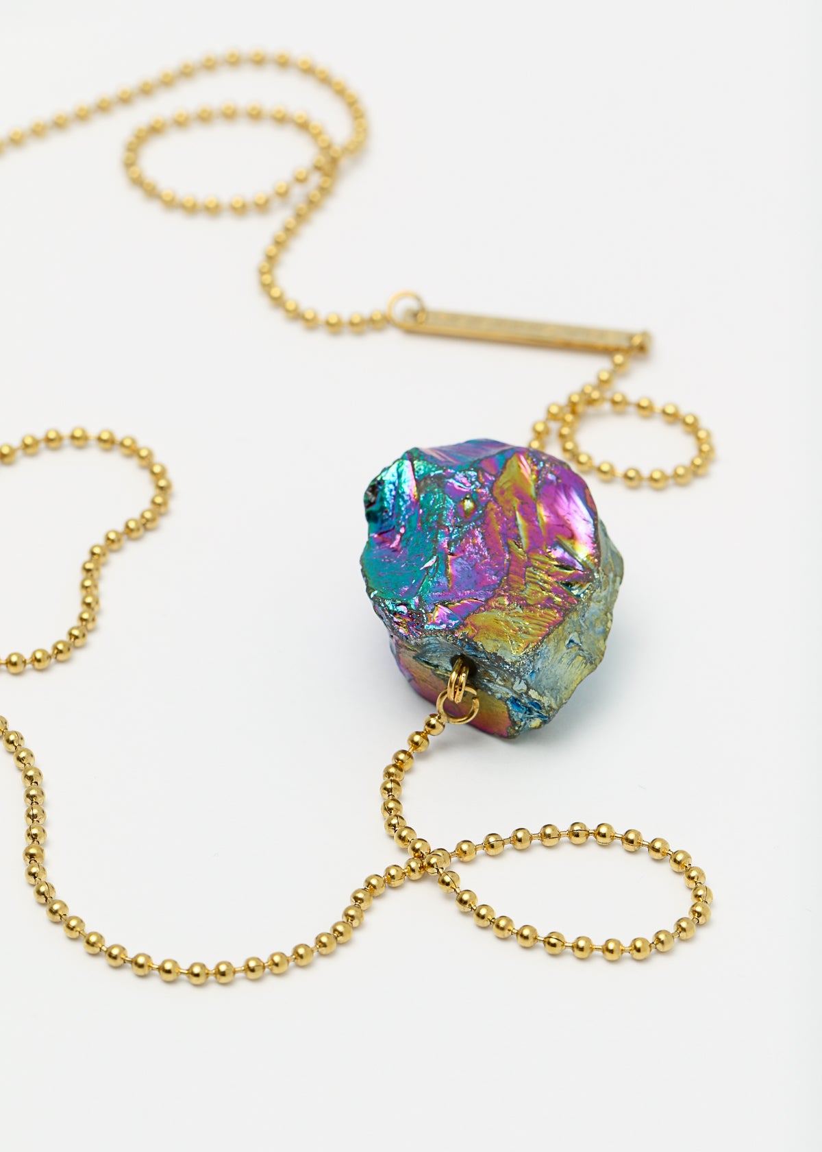 Alpha titanium quartz necklace in gold - Rocking Vibe