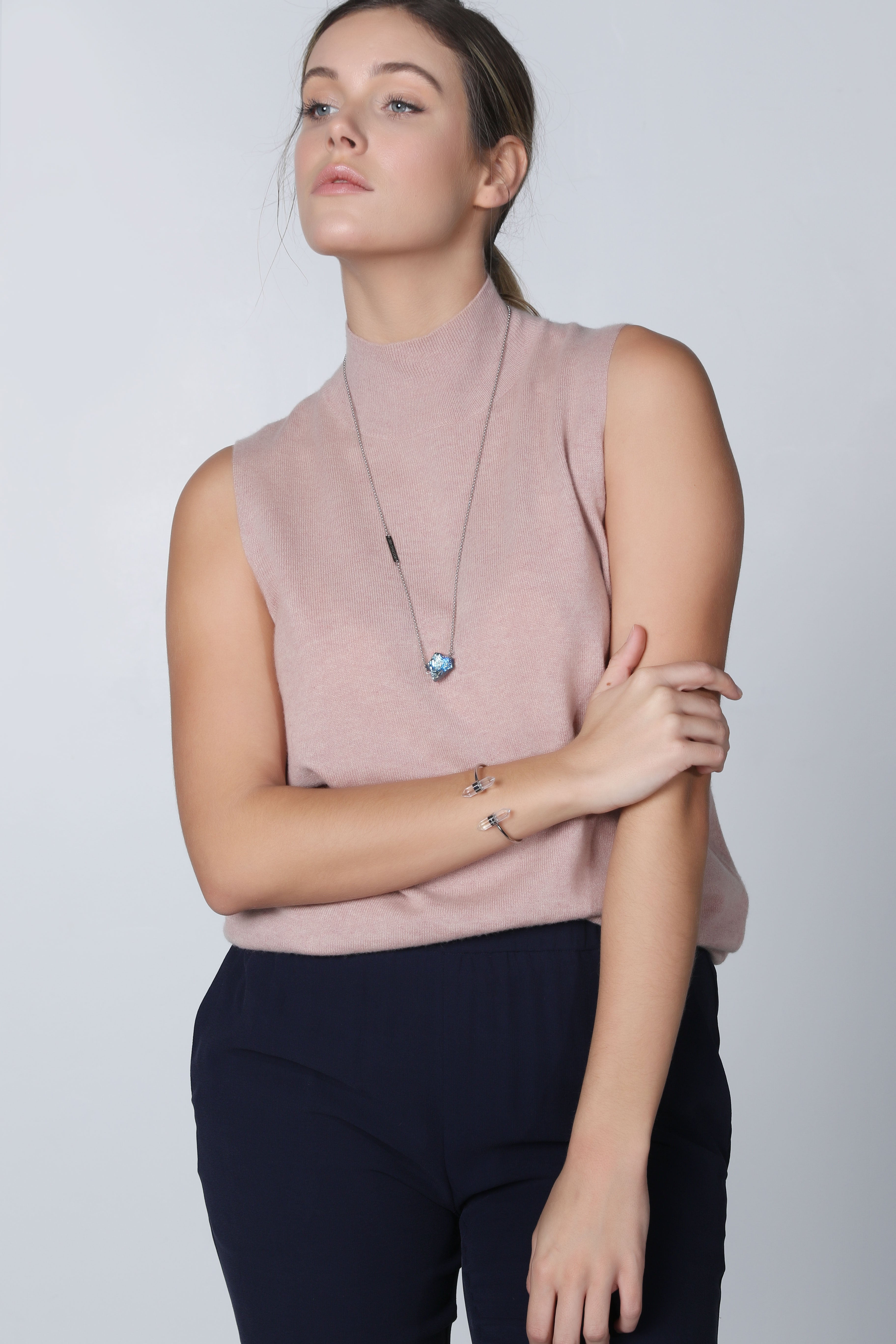 Alpha titanium quartz necklace in steel - Rocking Vibe