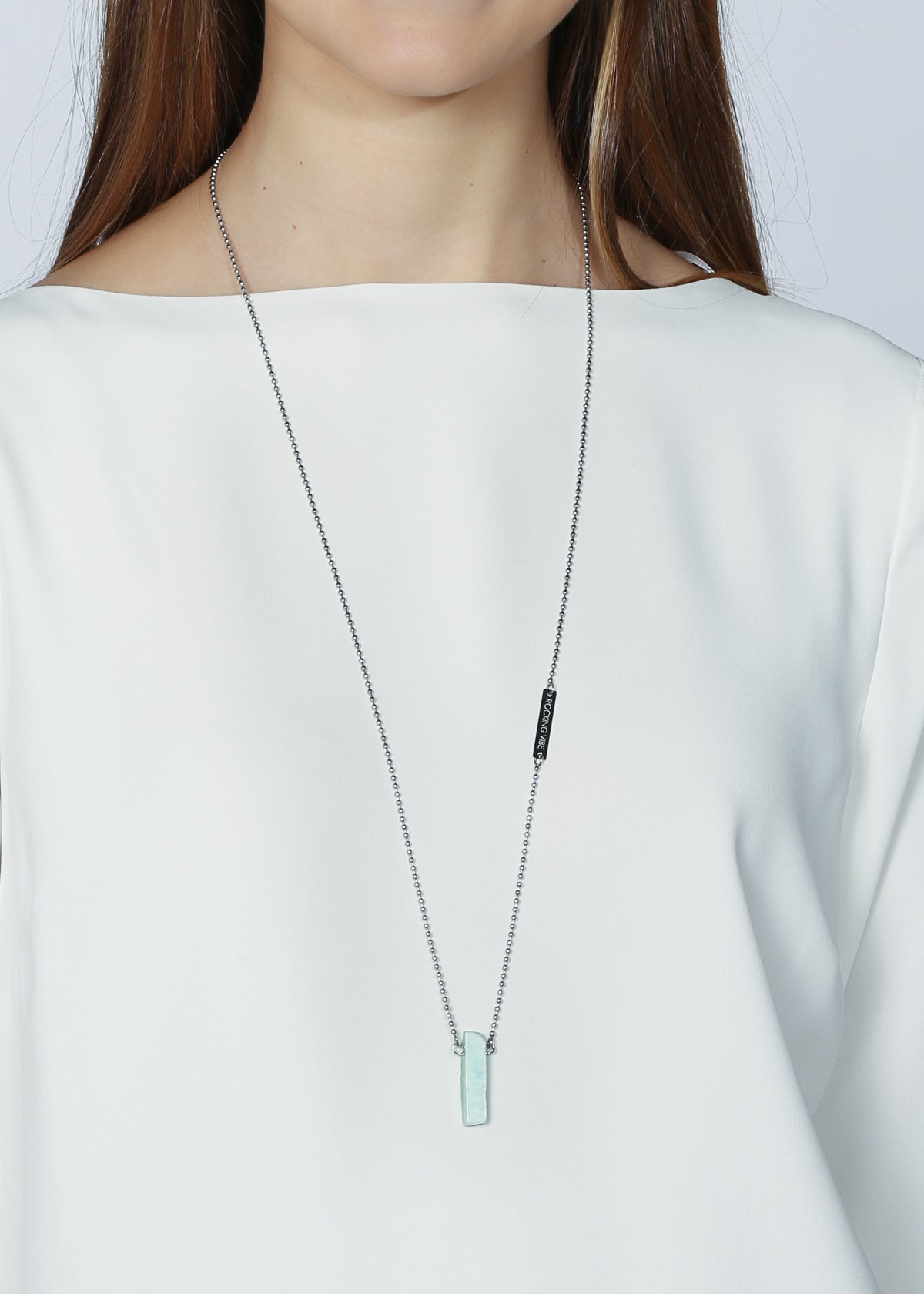 Amulet amazonite necklace in steel - Rocking Vibe