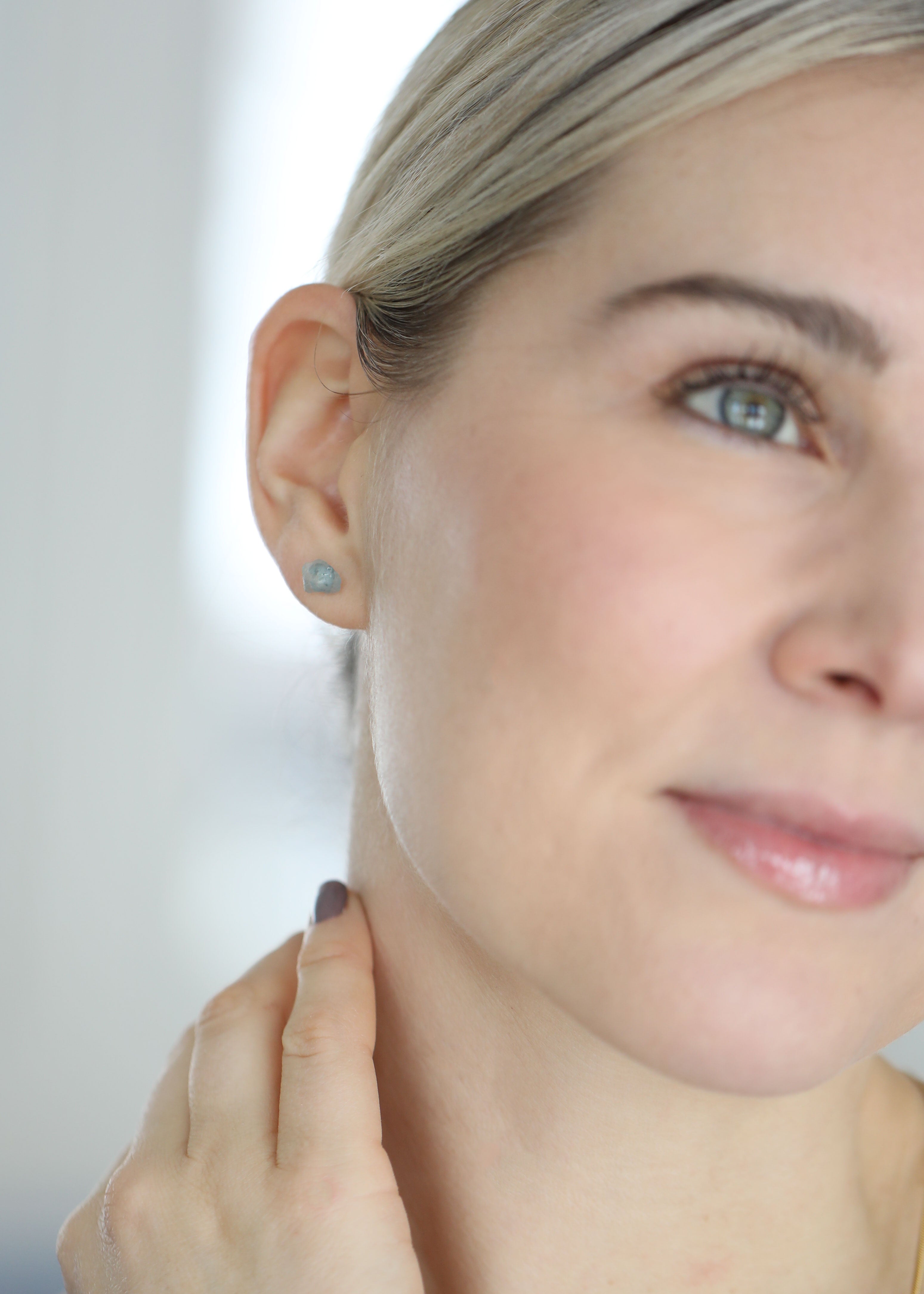 Rock Stud Aquamarine Earring LIMITED EDITION (single)