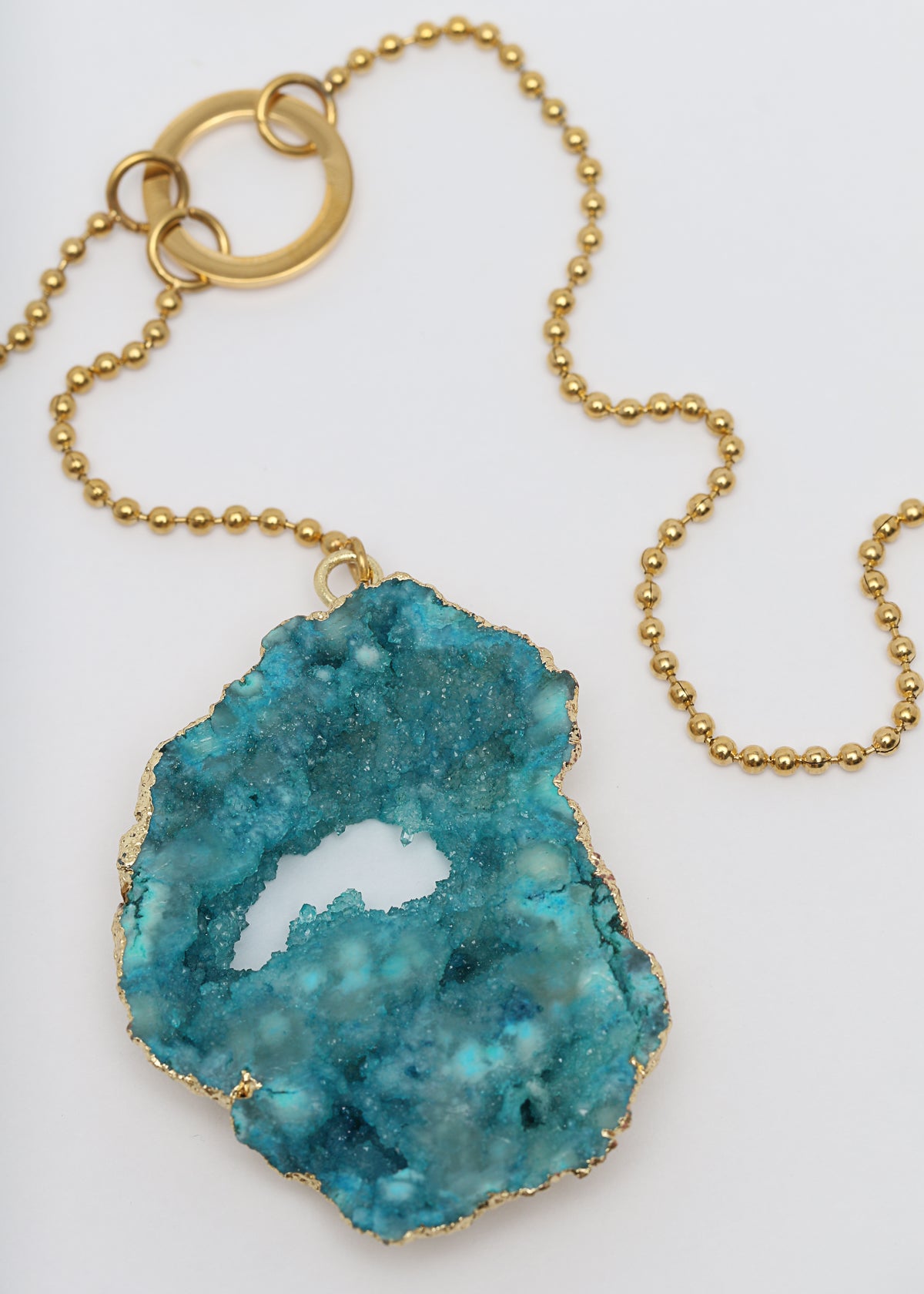 Bliss aqua necklace in gold - Rocking Vibe